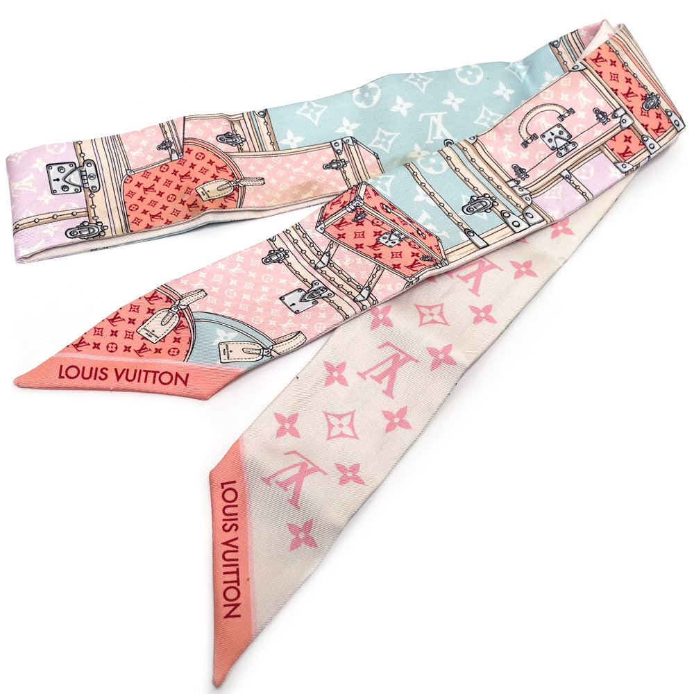Louis Vuitton Band BB Retsgo M76441 Pink Long Wardrobe LV Logo Monogram Design Silk