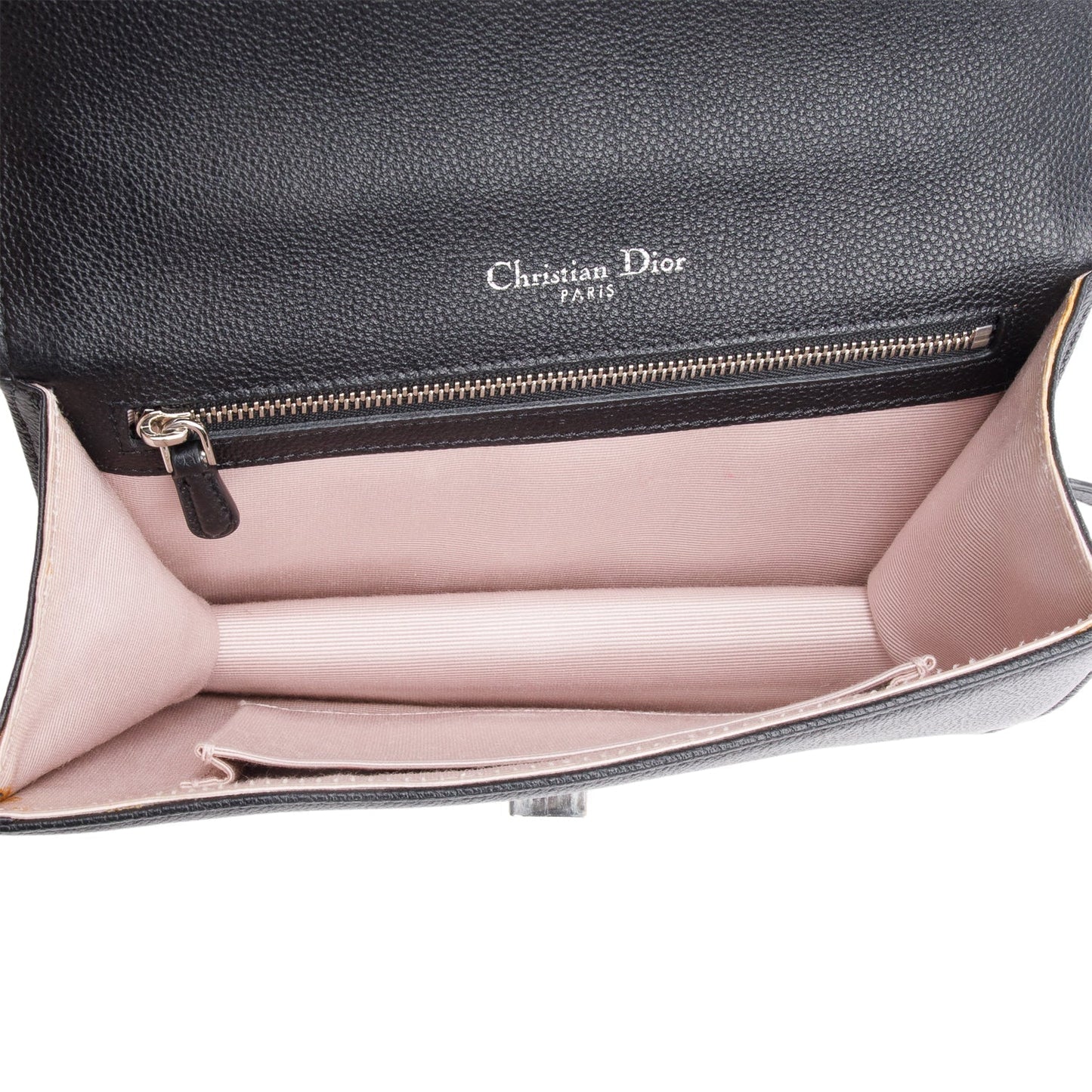 Christian Dior Black Calfskin Leather Small Diorama Flap Bag