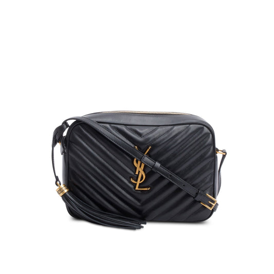Saint Laurent Black Quilted Leather Lou Camera Bag