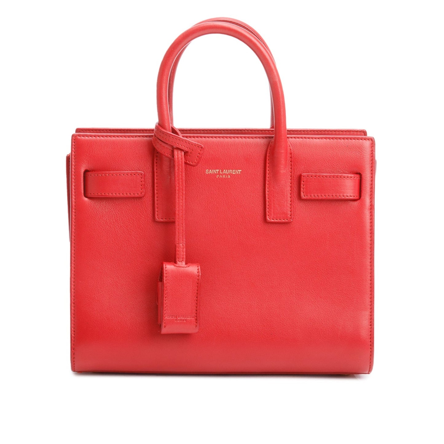 Saint Laurent Red Smooth Leather Nano Sac De Jour