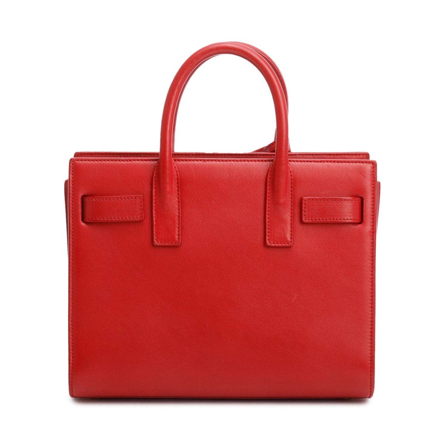 Saint Laurent Red Smooth Leather Nano Sac De Jour