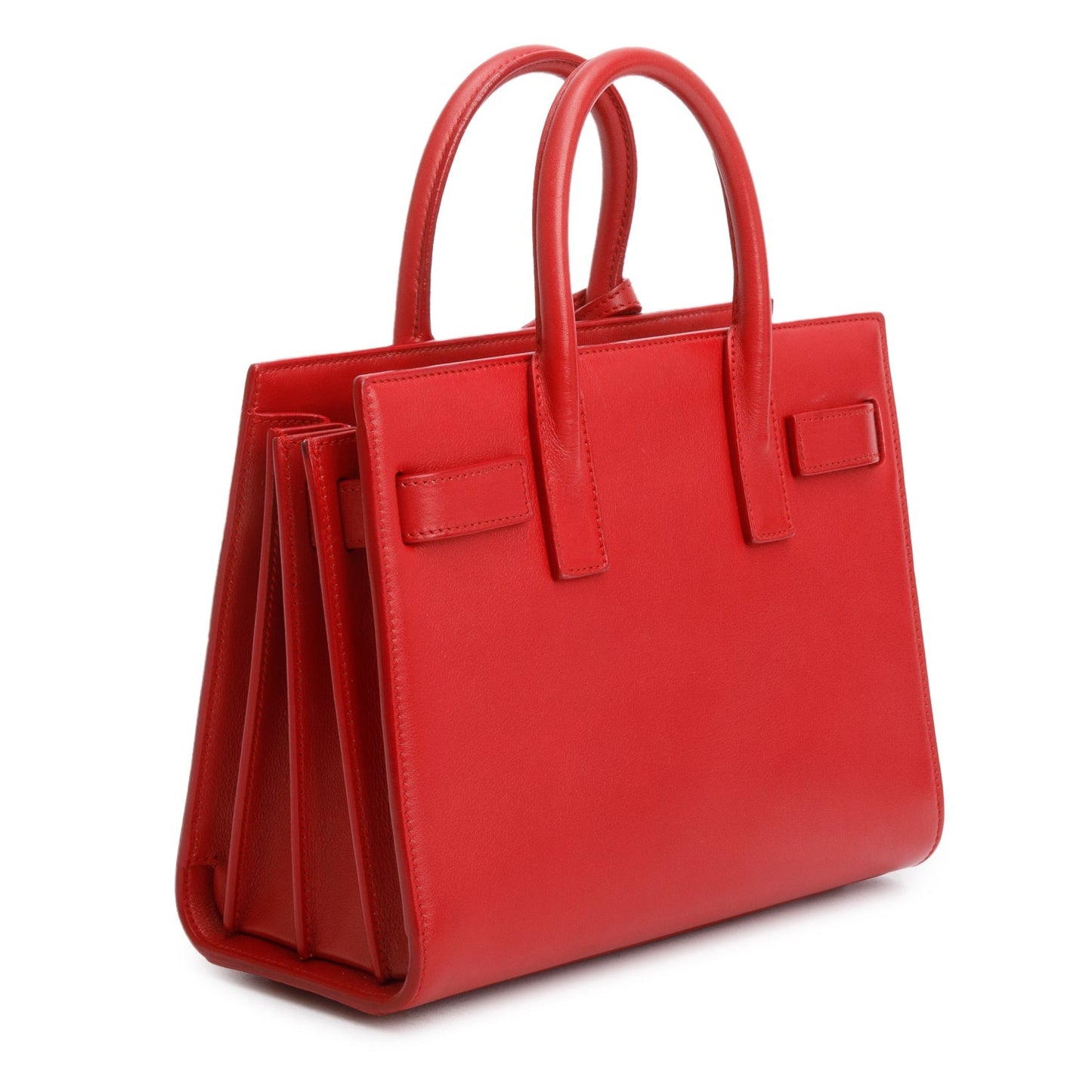 Saint Laurent Red Smooth Leather Nano Sac De Jour