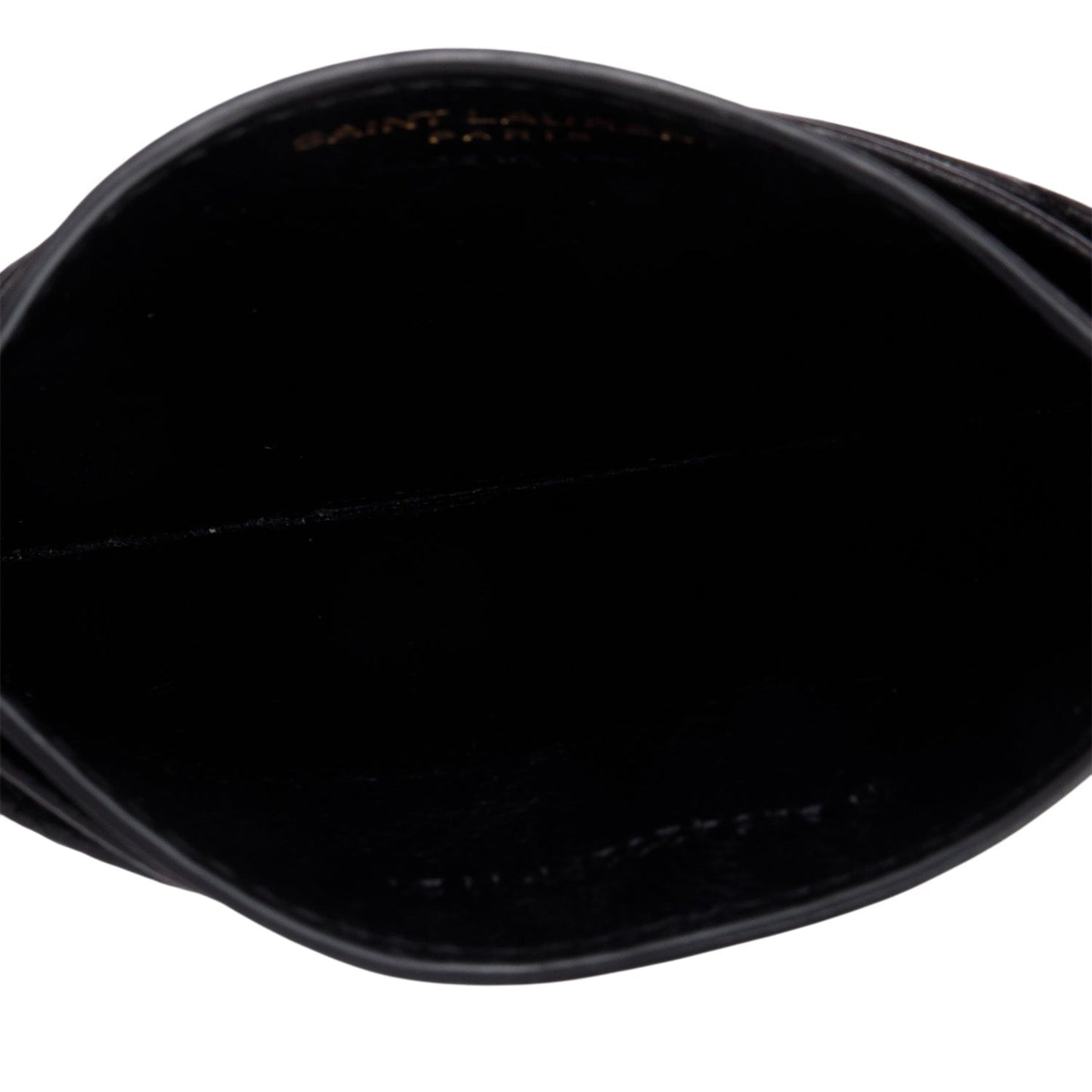 Saint Laurent Black Grain de Poudre Matelasse Chevron Leather Cassandre Card Case