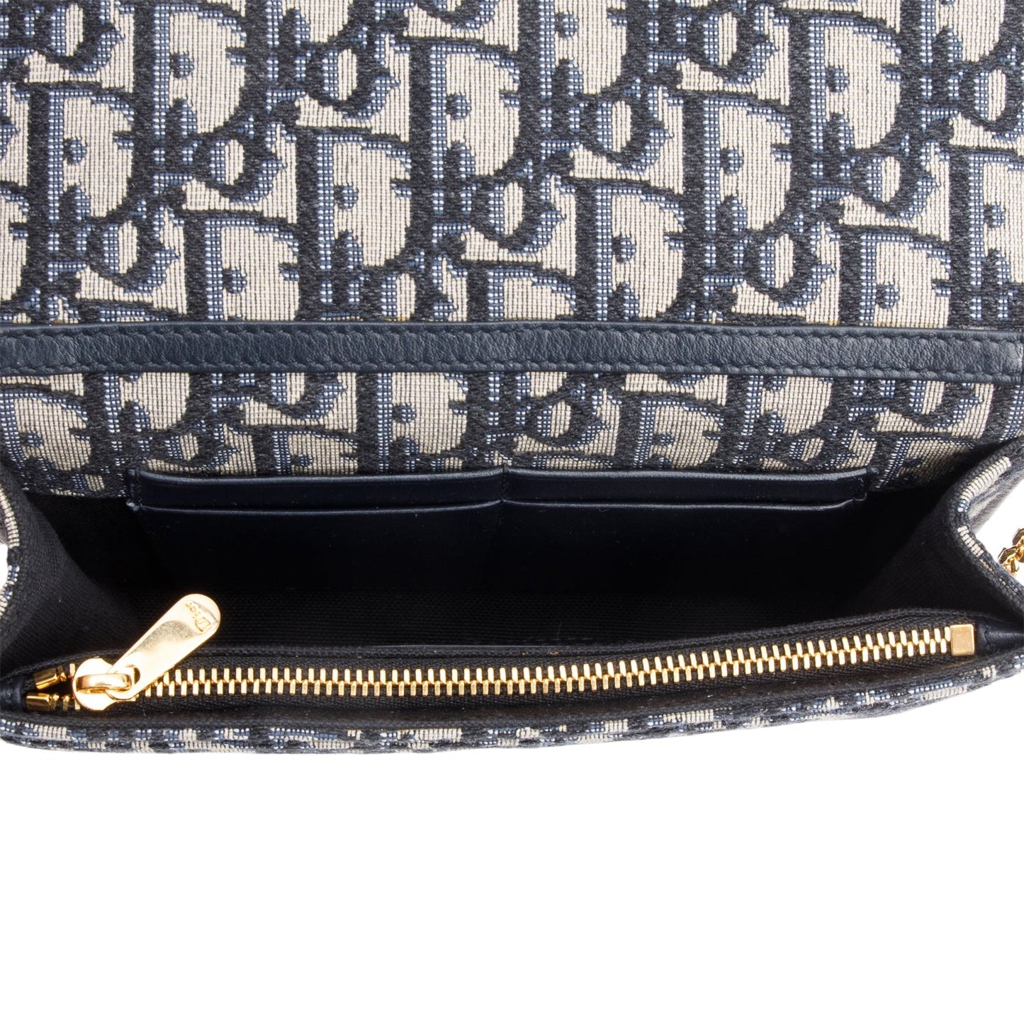 Christian Dior 2020 Navy Oblique 30 Montaigne 2-In-1 Pouch Bag