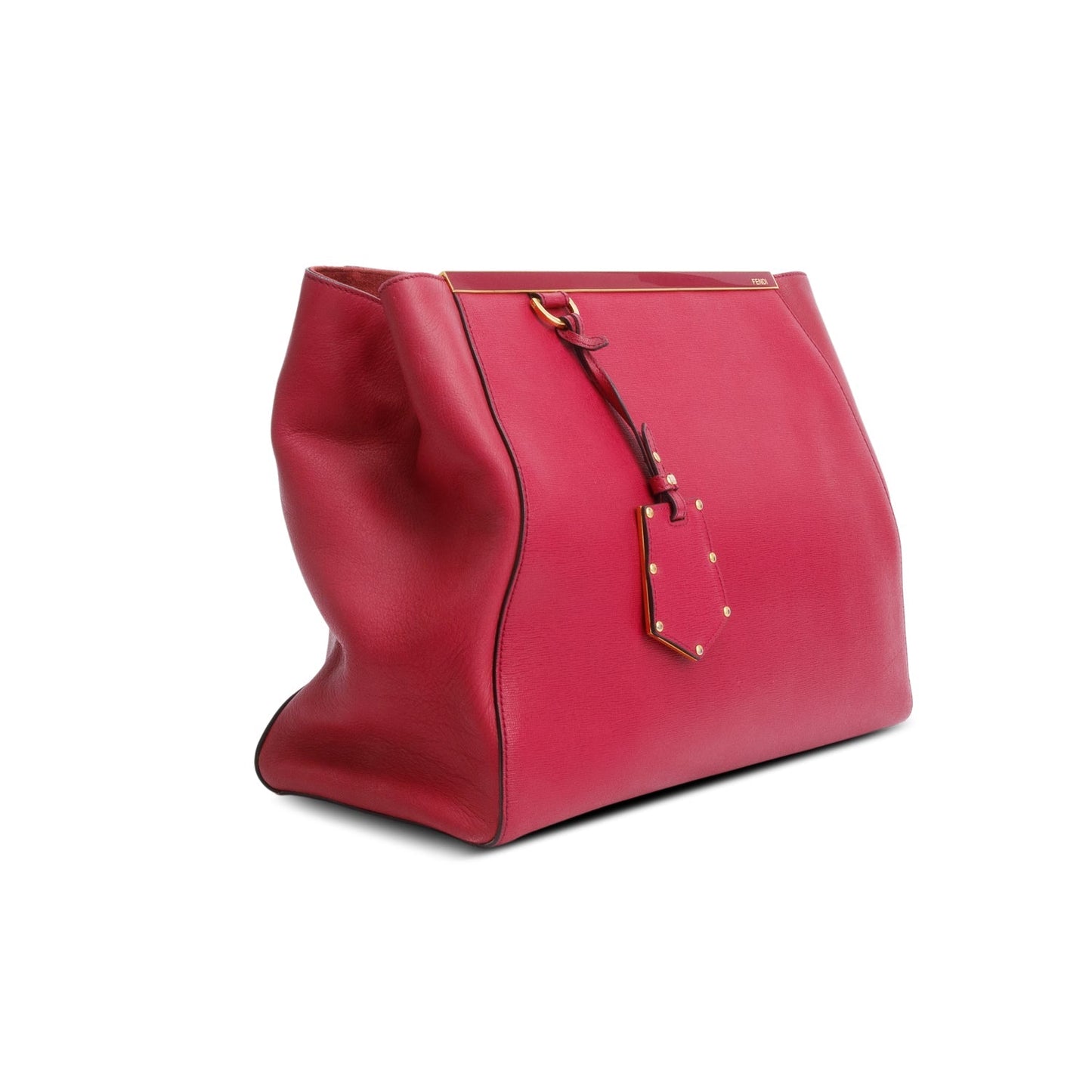 Fendi Red Vitello Elite Leather Medium 2Jours Tote