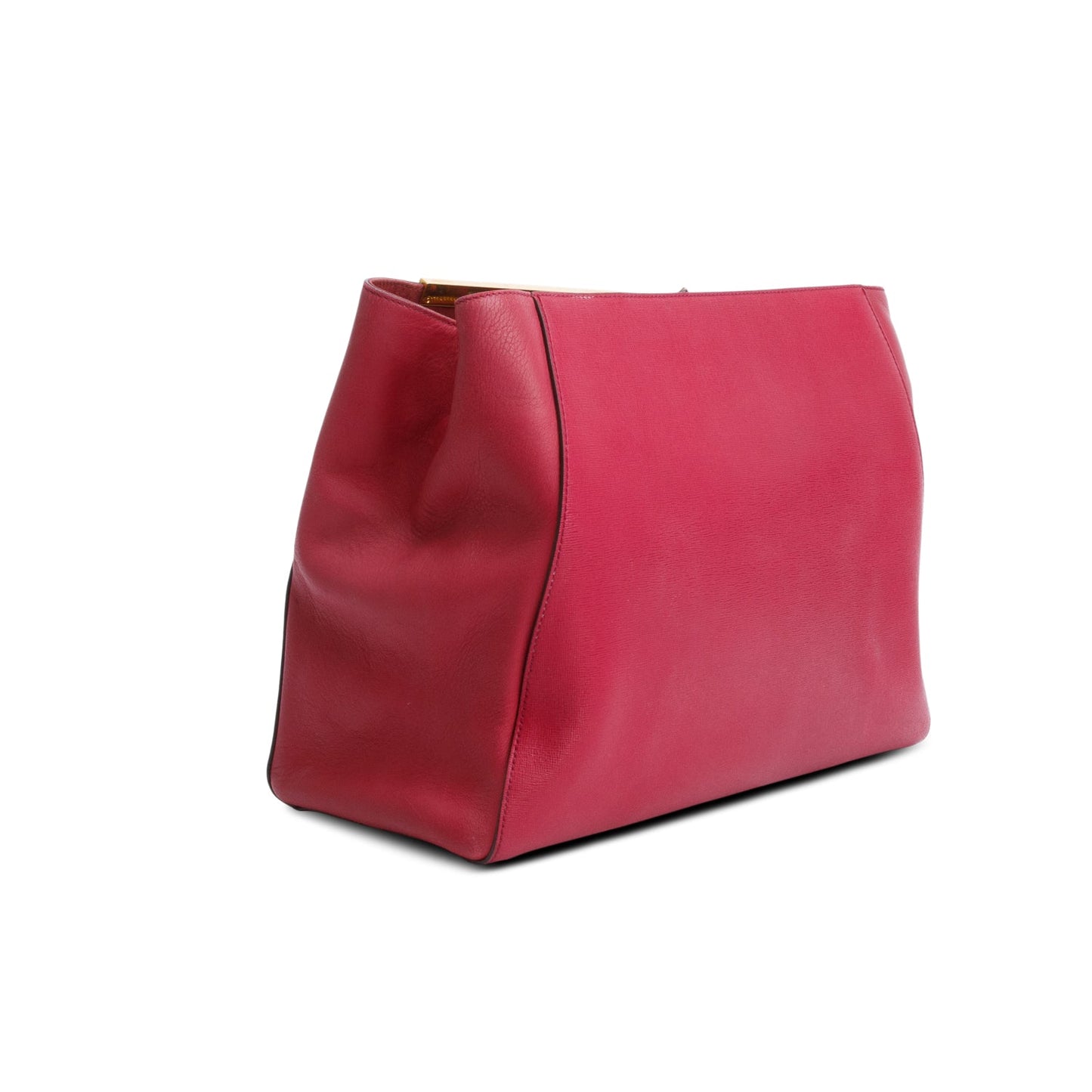 Fendi Red Vitello Elite Leather Medium 2Jours Tote