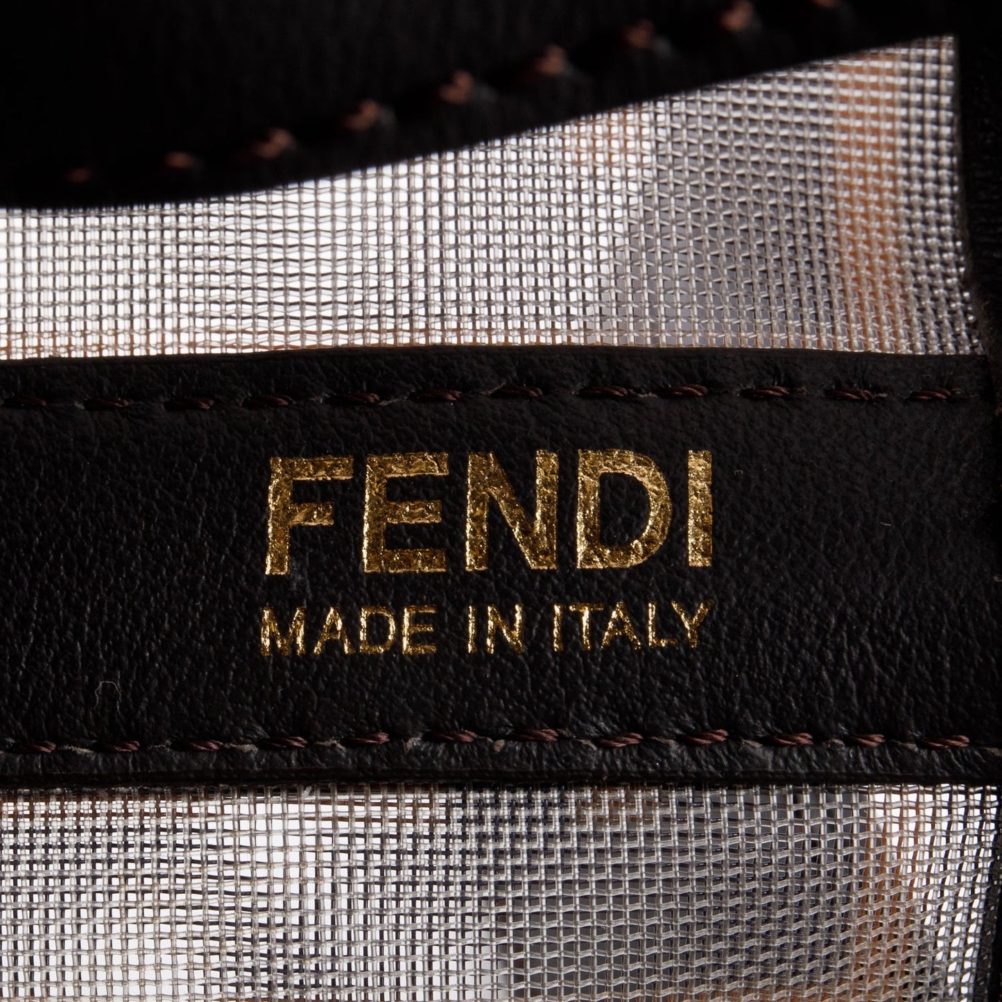 Fendi Brown Zucca FF Mesh Calfskin Leather Small Mon Tresor Bucket Bag