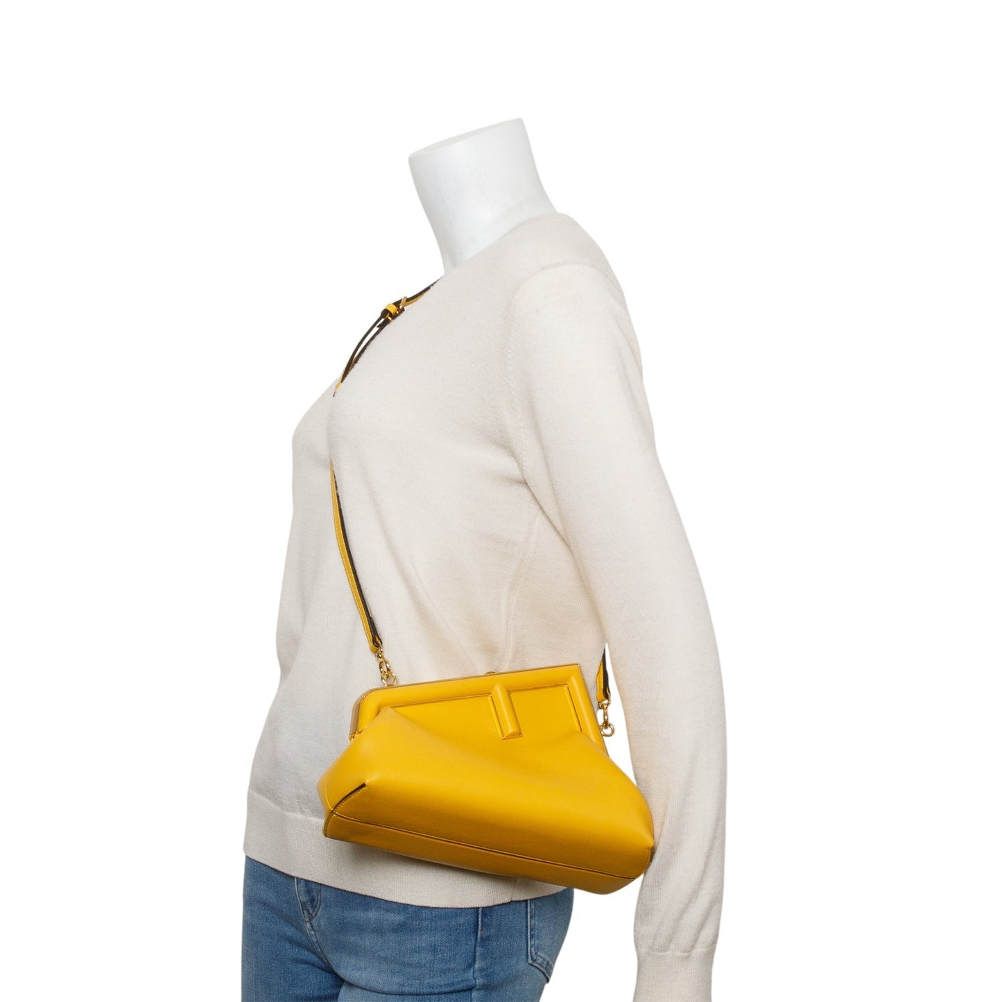 Fendi Yellow Nappa Leather Small Fendi First Bag