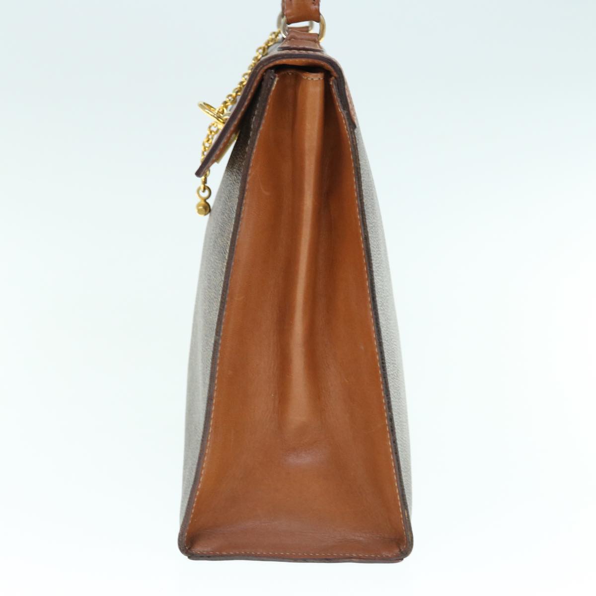 Luxury CELINE Macadam Canvas Hand Bag PVC Leather Brown  63166