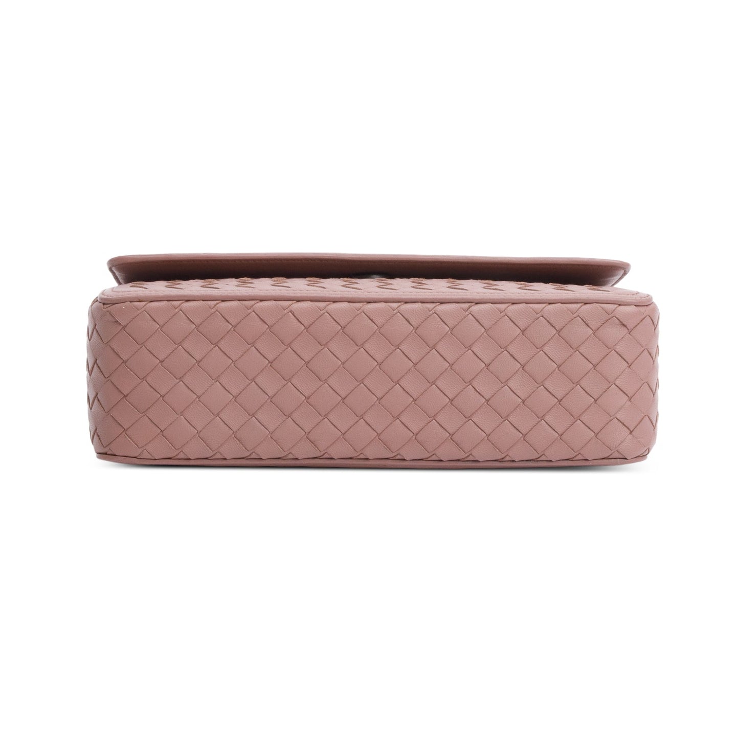 Bottega Veneta Pink Intrecciato Leather Alumna Flap Shoulder Bag