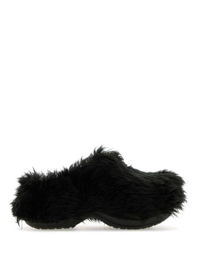Luxury Balenciaga Trending 2026 Fake Fur Mule Black