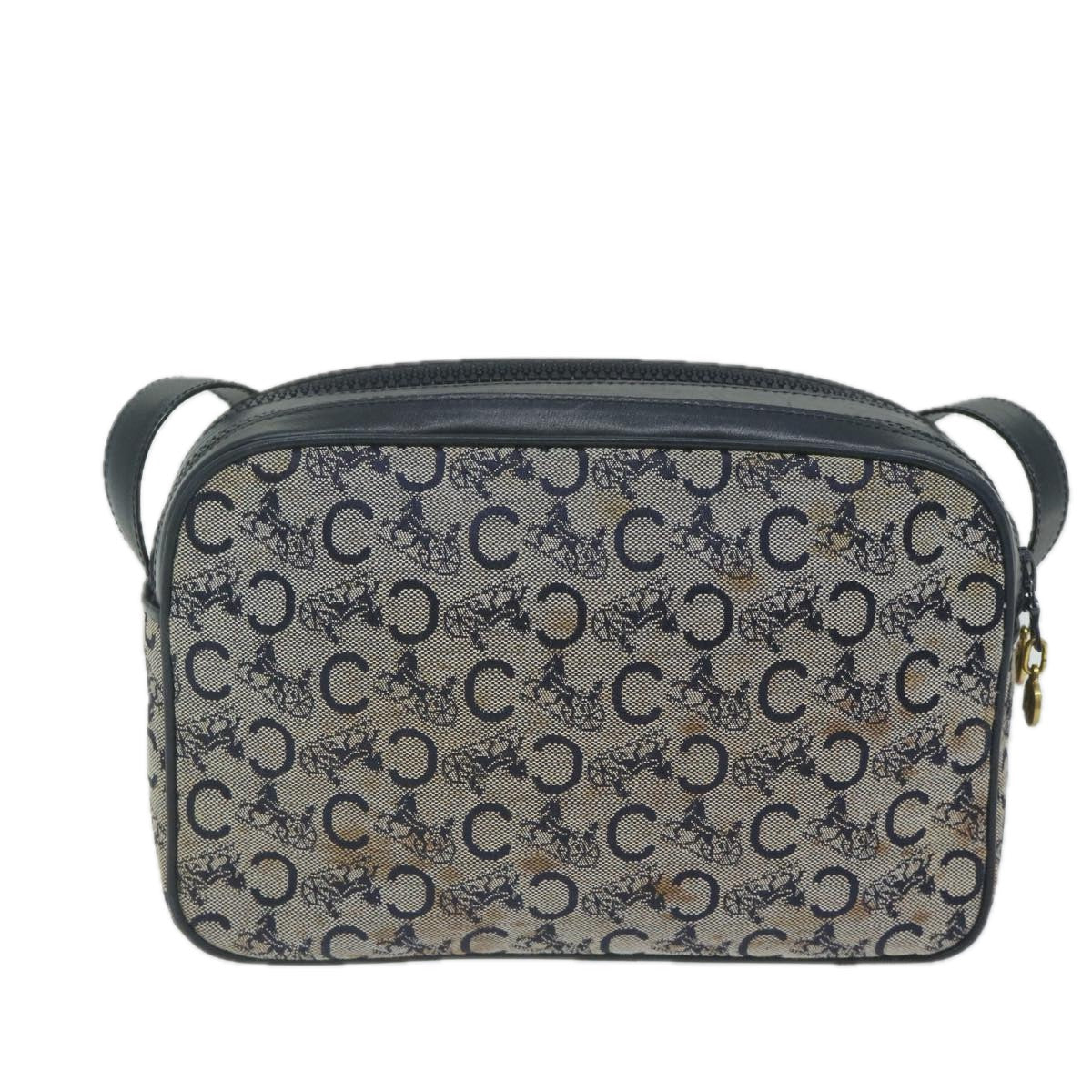 Luxury CELINE C Macadam Canvas Shoulder Bag Navy  63227