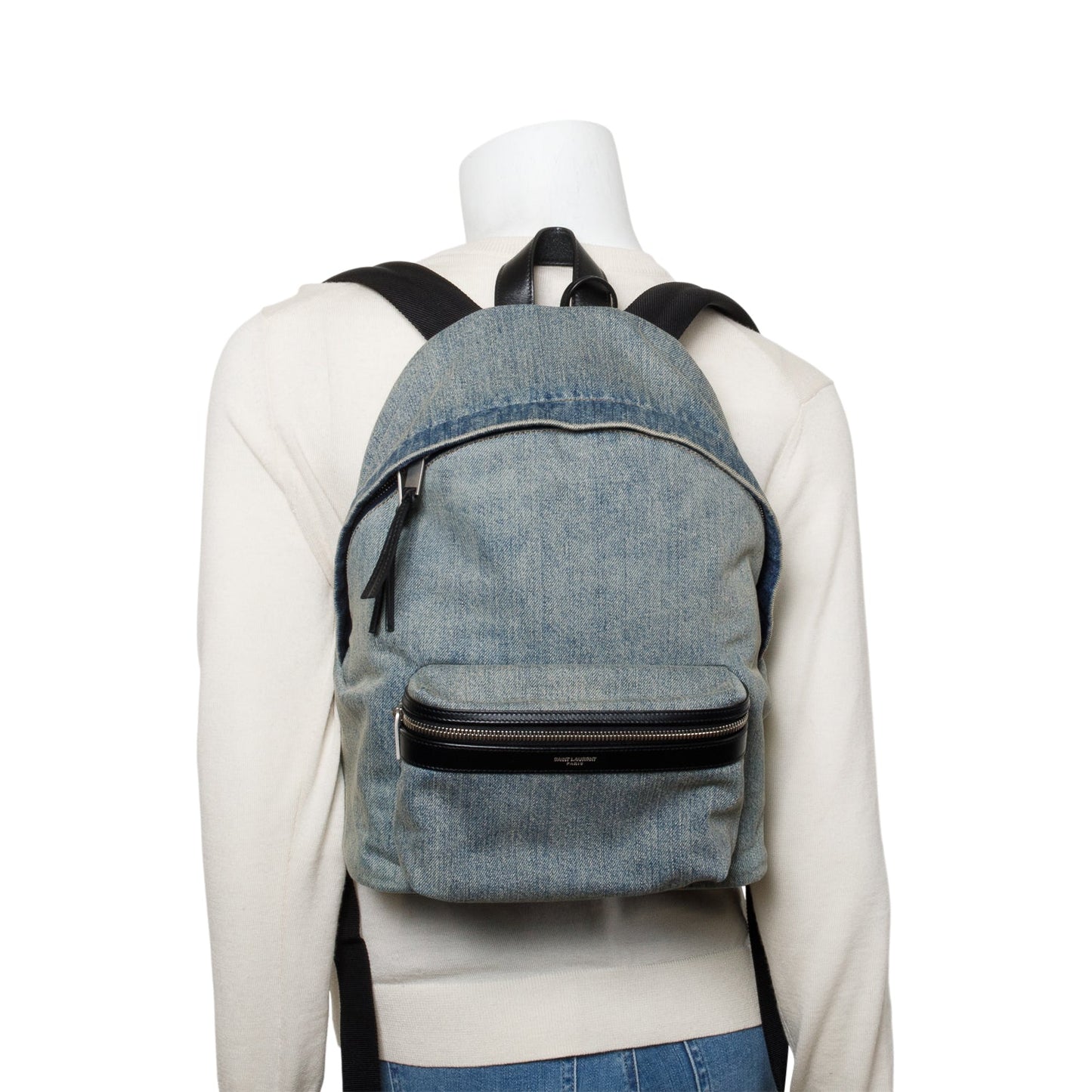 Saint Laurent Blue Denim City Backpack