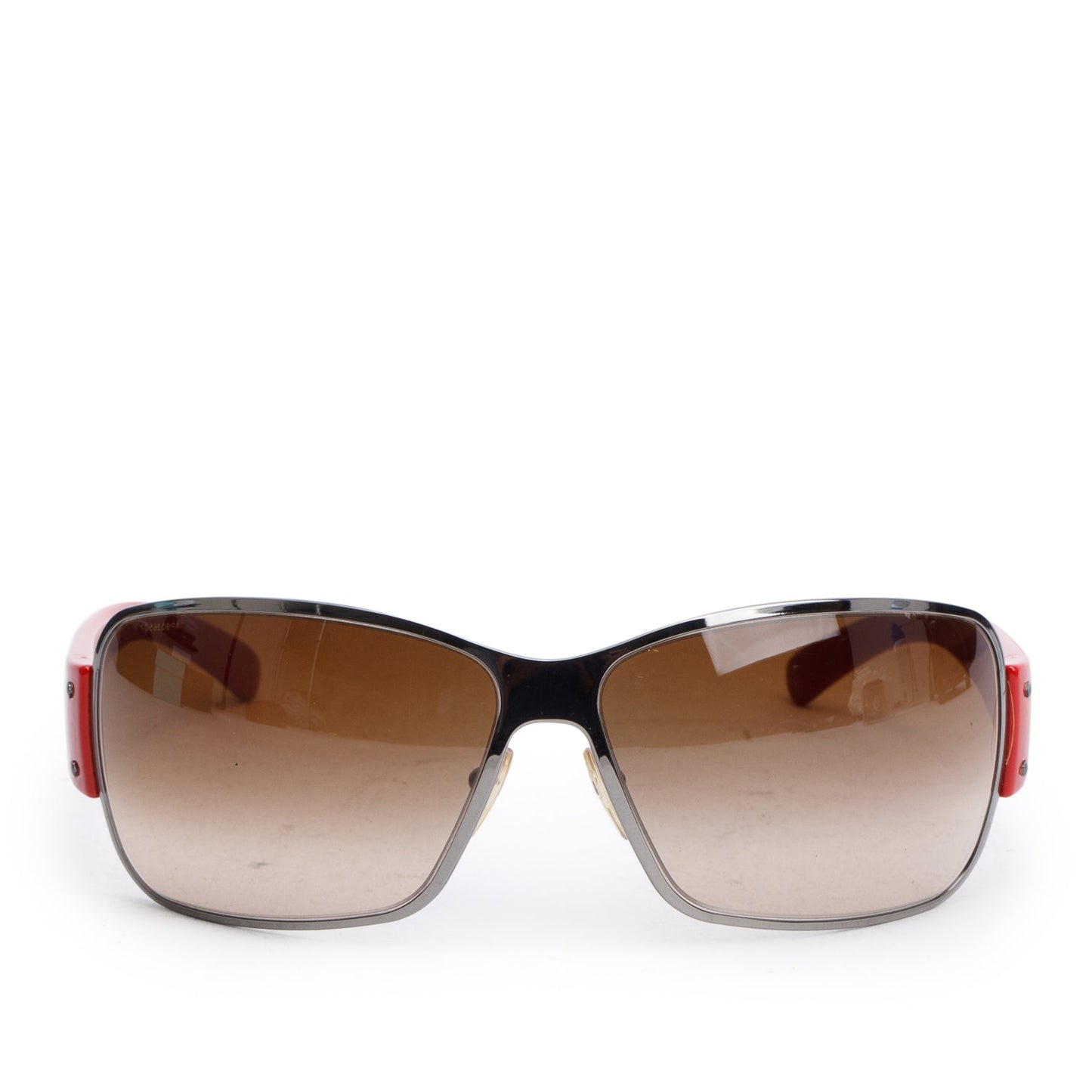 Prada SP 56G Red Acetate Linea Rosa Shield Sunglasses
