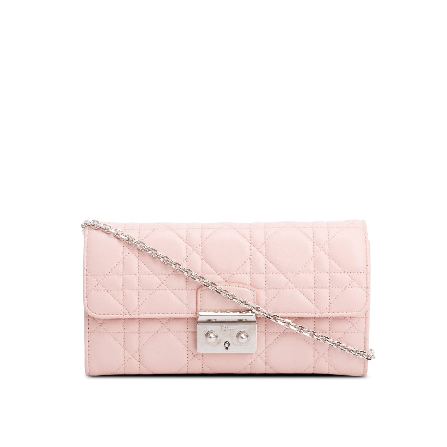 Christian Dior Pink Cannage Leather Miss Dior Promenade Chain Wallet