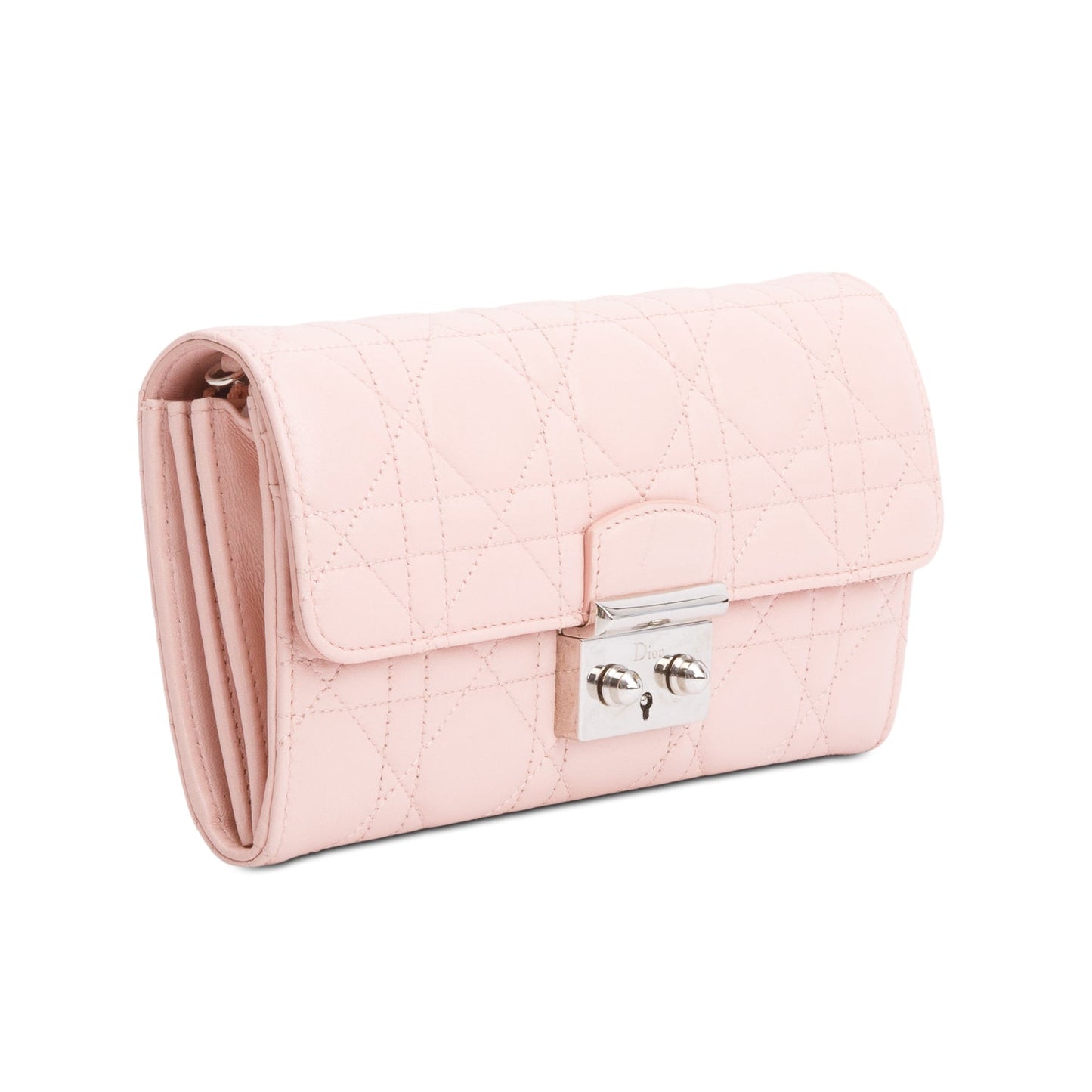 Christian Dior Pink Cannage Leather Miss Dior Promenade Chain Wallet