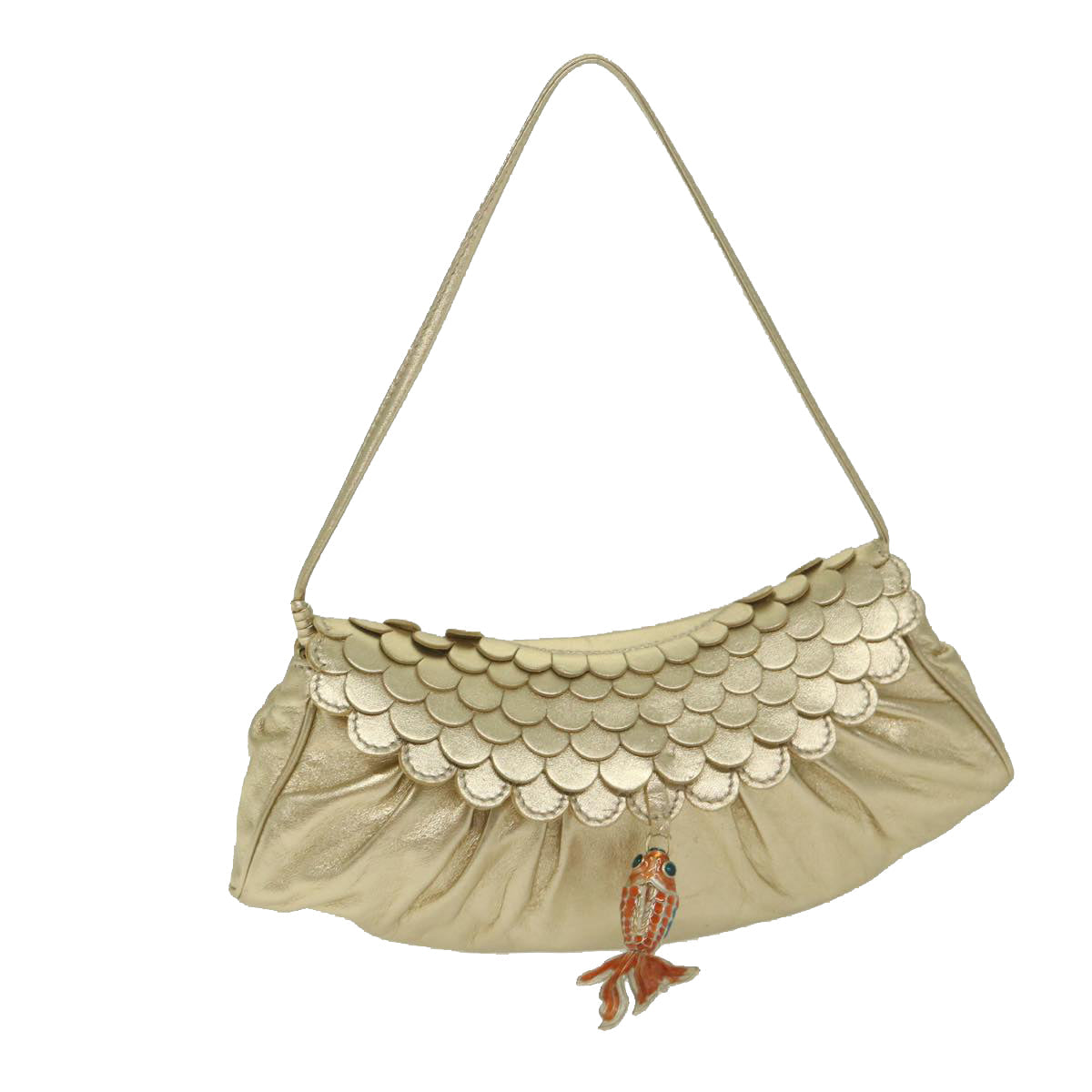 Luxury CELINE Hand Bag Leather Gold  63297