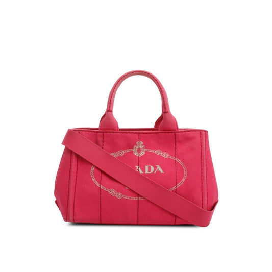 Prada Pink Canvas Small Canapa Logo Tote