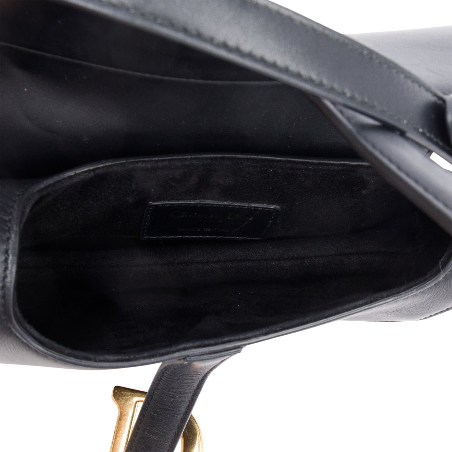 Christian Dior Black Calfskin Leather Mini Saddle Bag