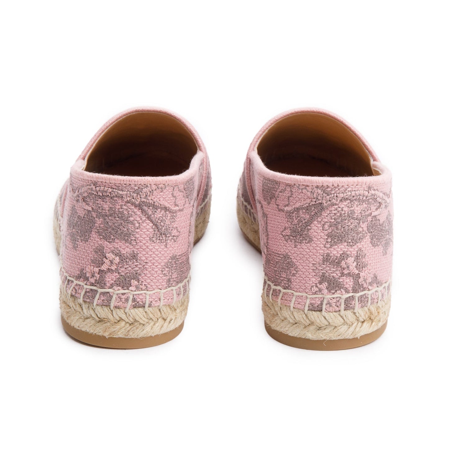 Christian Dior Pink Embroidered Toile De Jouy Granville Espadrille, Size 40
