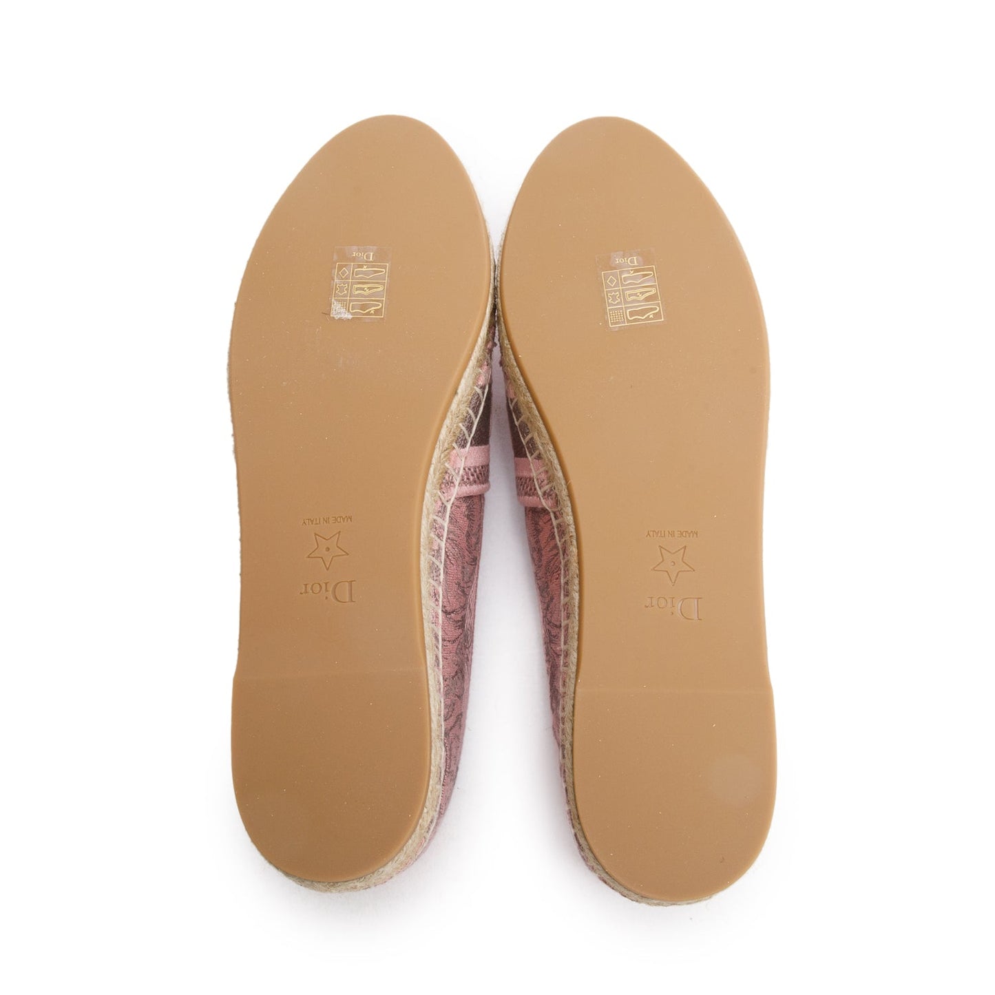 Christian Dior Pink Embroidered Toile De Jouy Granville Espadrille, Size 40