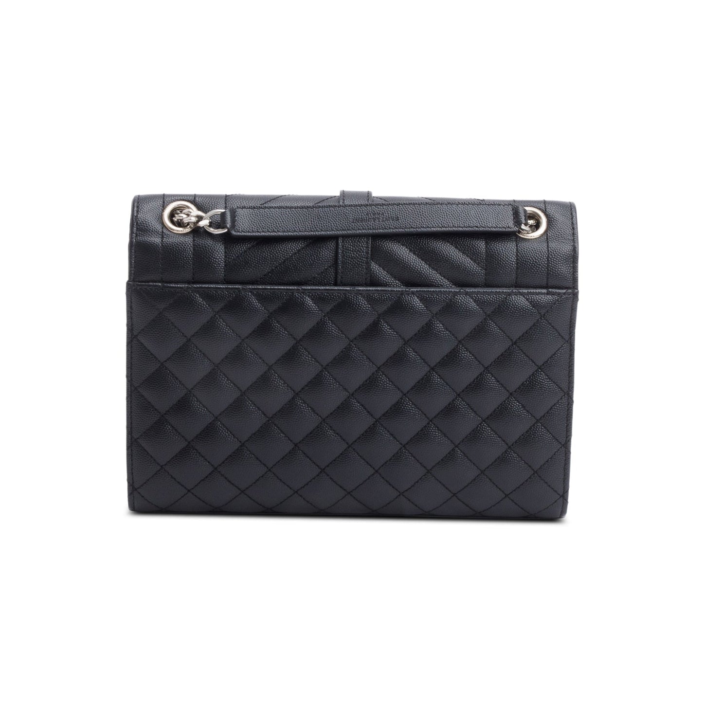 Saint Laurent Black Grained De Poudre Medium Envelope Shoulder Bag
