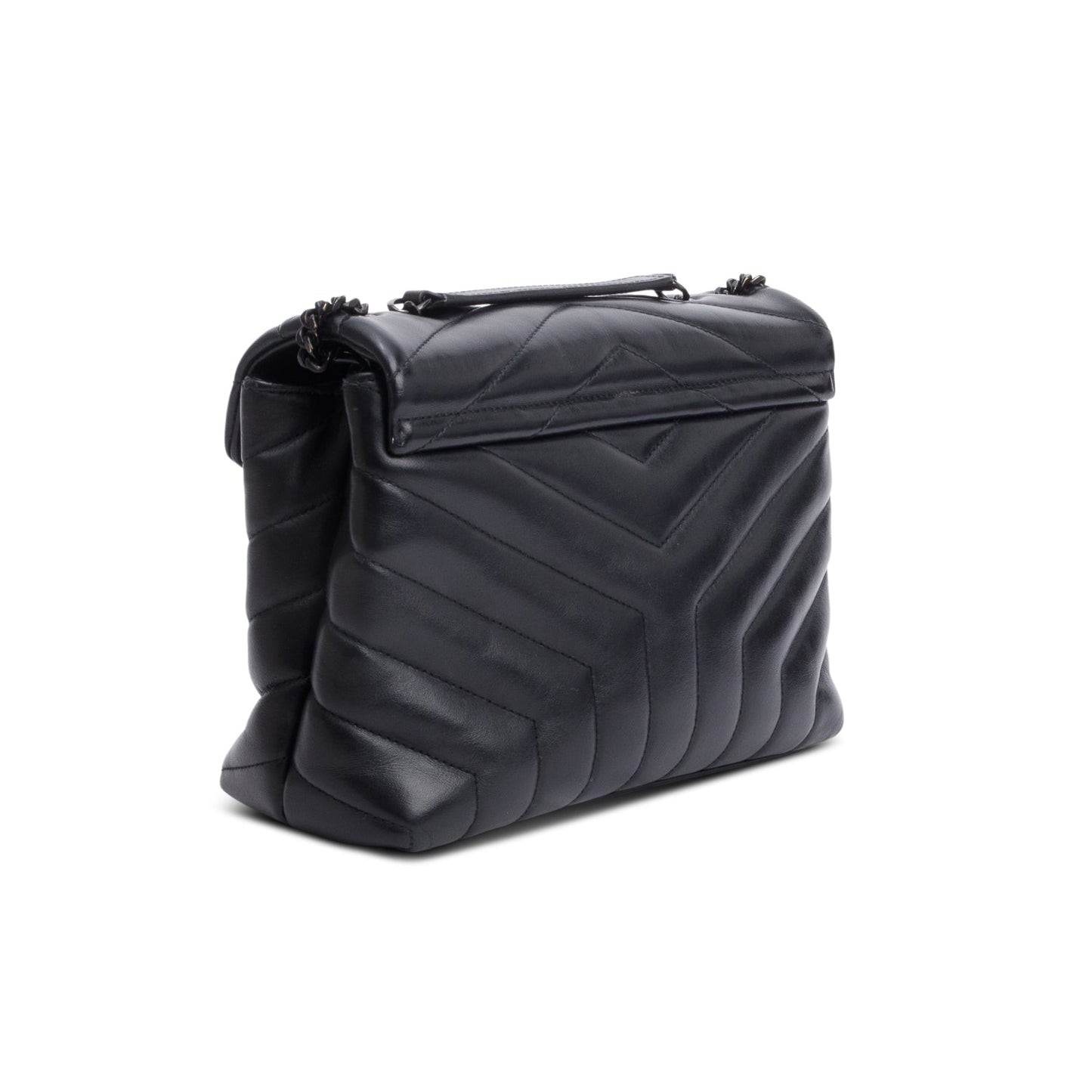 Saint Laurent So Black Quilted Leather Small Loulou Shoulder Bag