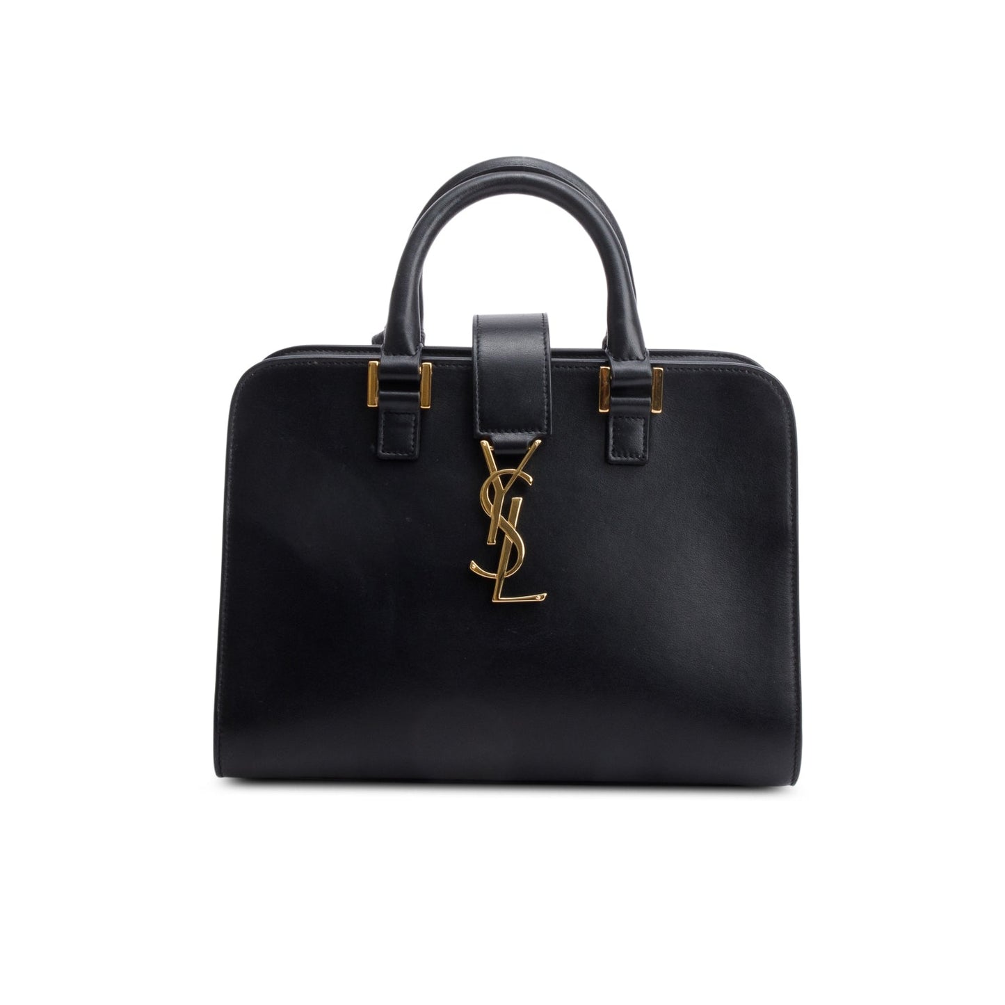 Saint Laurent Black Calfskin Leather Baby Cabas Tote Bag