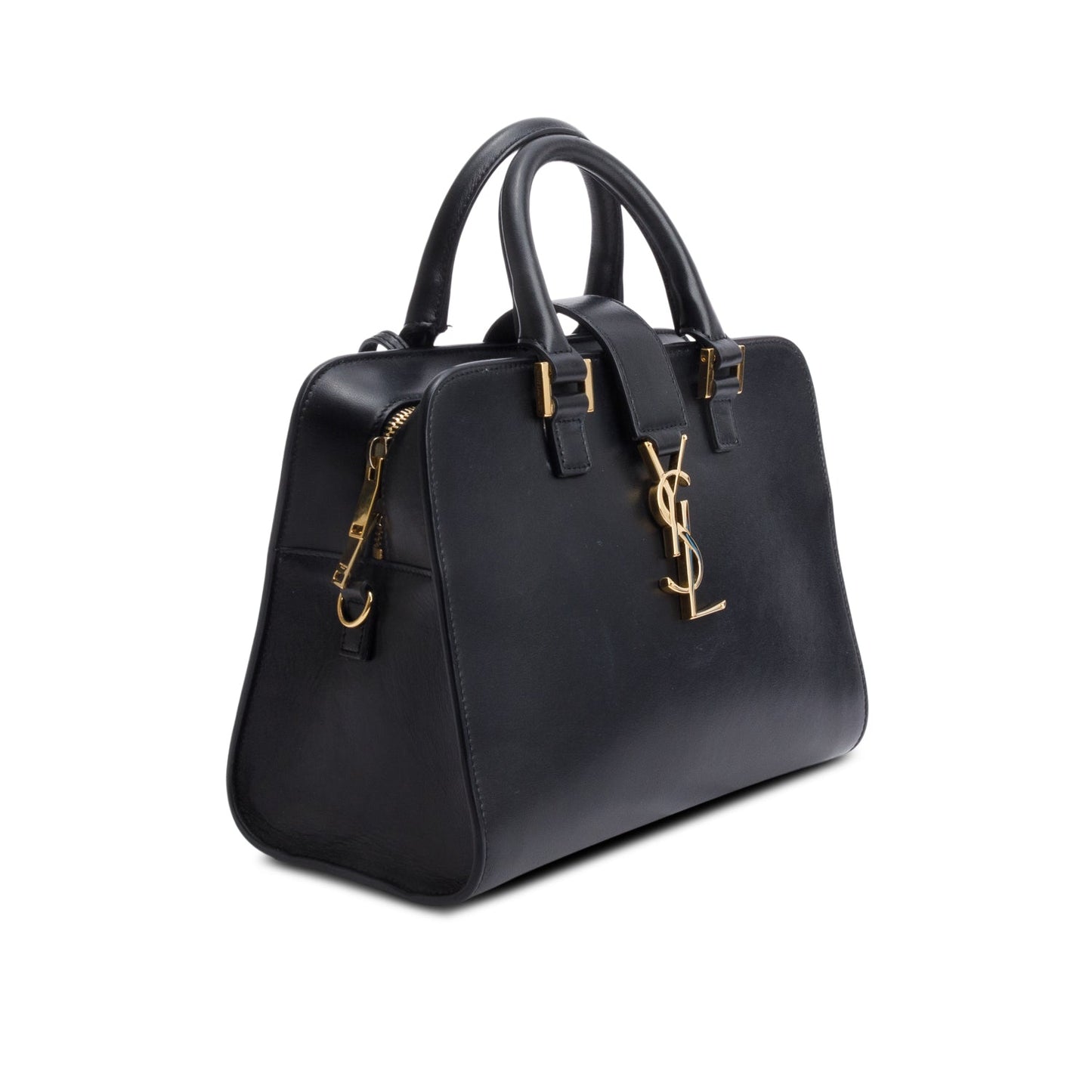 Saint Laurent Black Calfskin Leather Baby Cabas Tote Bag
