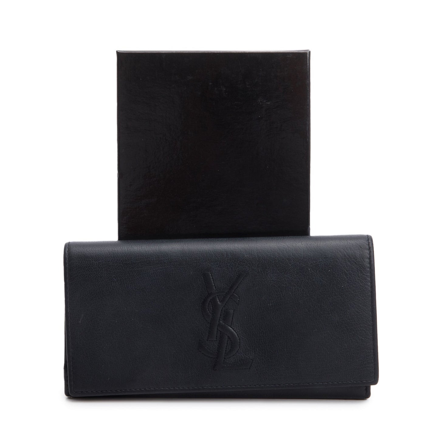 Saint Laurent Black Leather Continental Flap Wallet