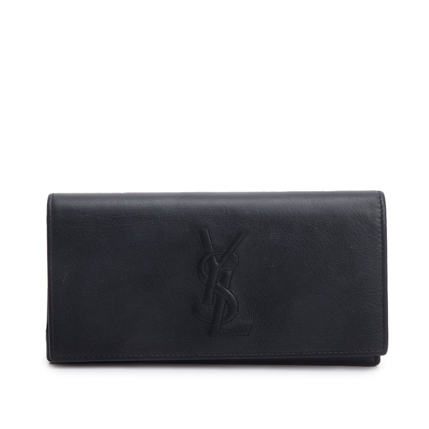 Saint Laurent Black Leather Continental Flap Wallet