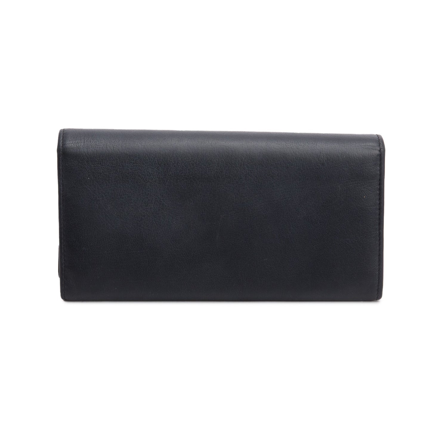 Saint Laurent Black Leather Continental Flap Wallet