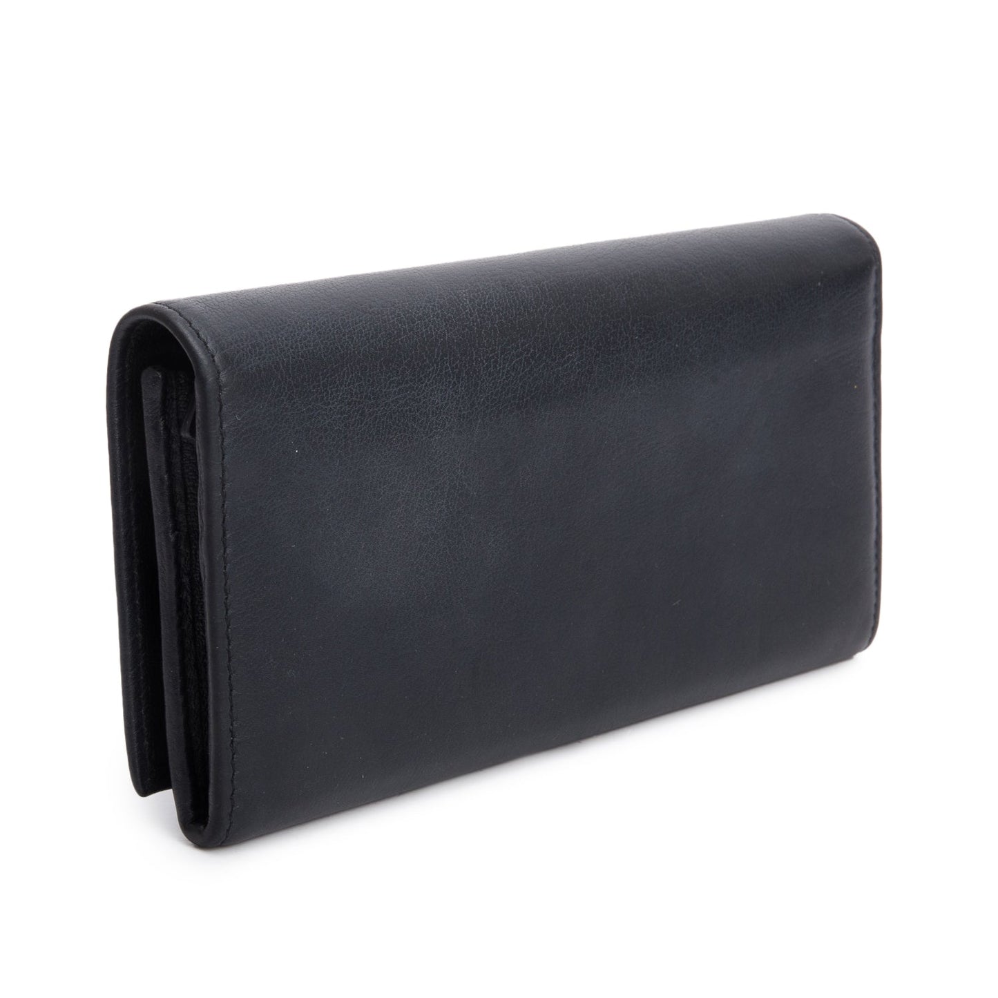 Saint Laurent Black Leather Continental Flap Wallet