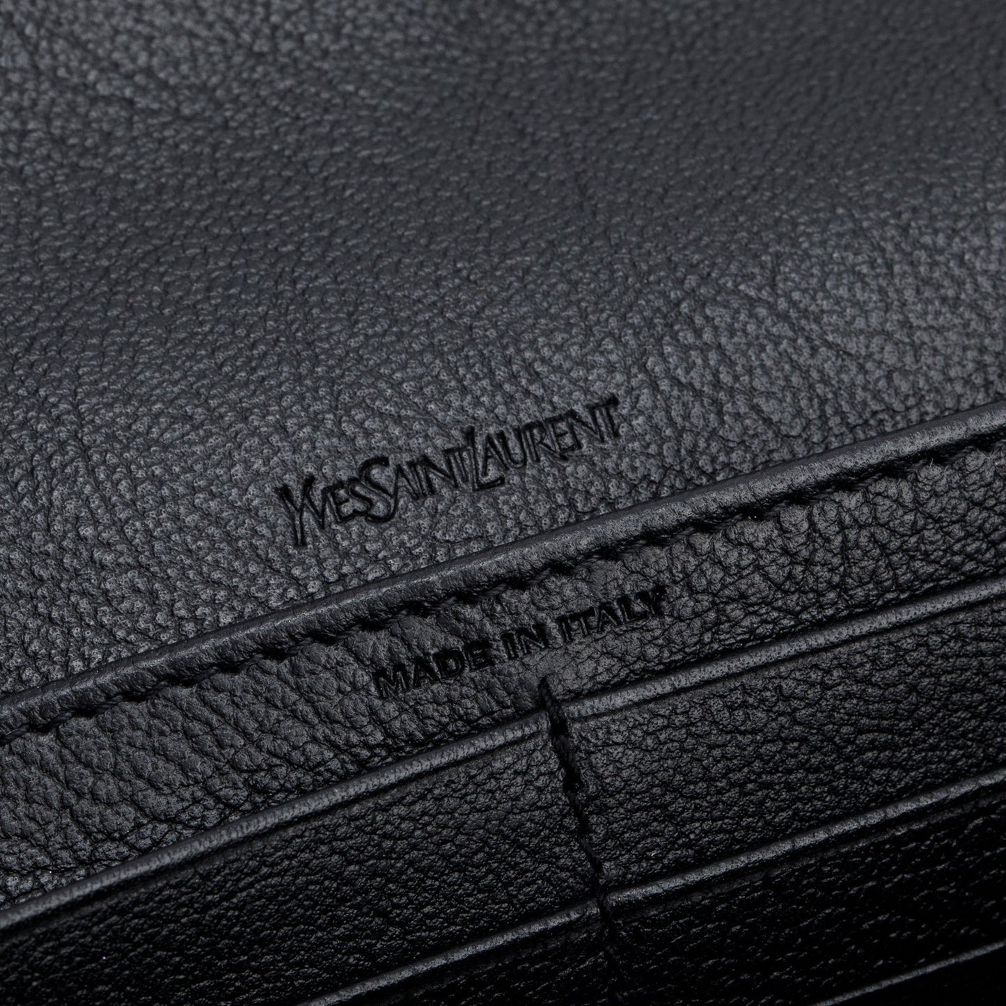Saint Laurent Black Leather Continental Flap Wallet