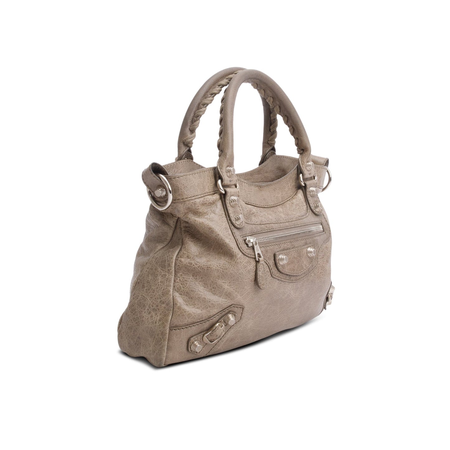 Balenciaga Taupe Motocross Agneau Leather Giant 12 City Bag