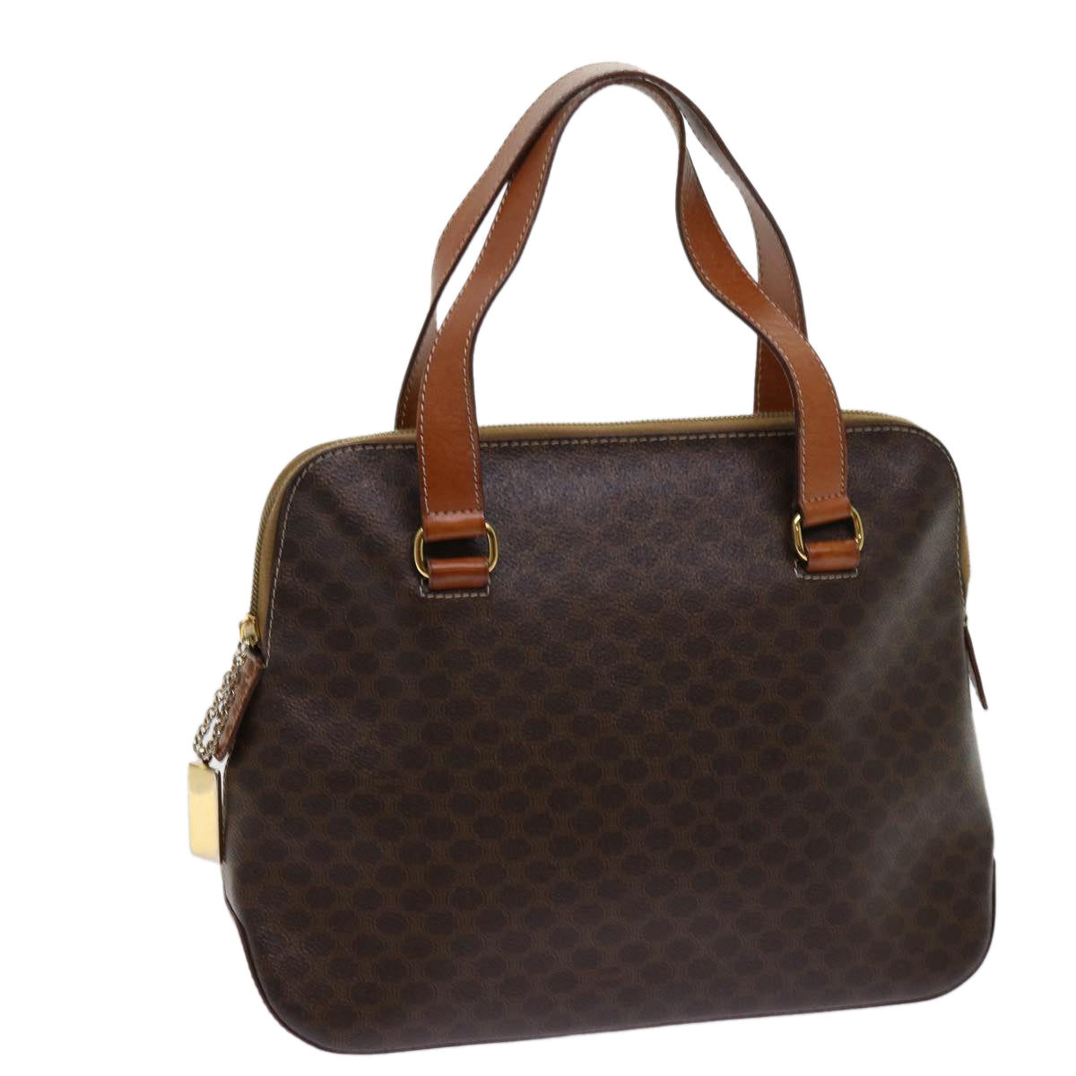 Luxury CELINE Macadam Canvas Hand Bag PVC Leather Brown  63444