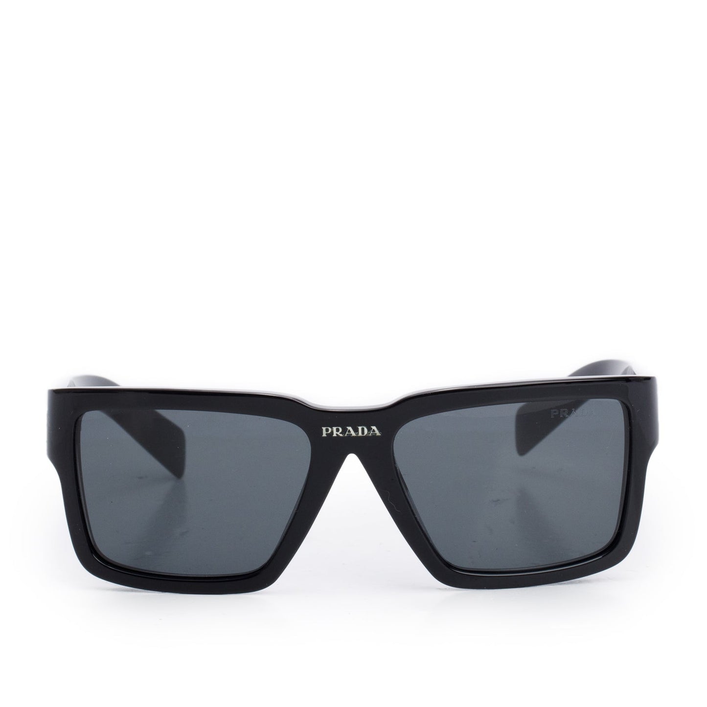 Prada SPR 10Y Black Acetate Square Sunglasses