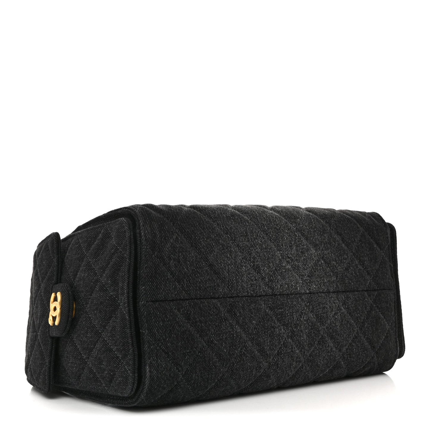 Washed Quilted Small Chanel 25 Handbag Black