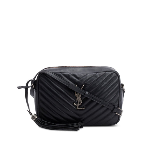 Saint Laurent 2021 Black Quilted Leather Lou Camera Bag