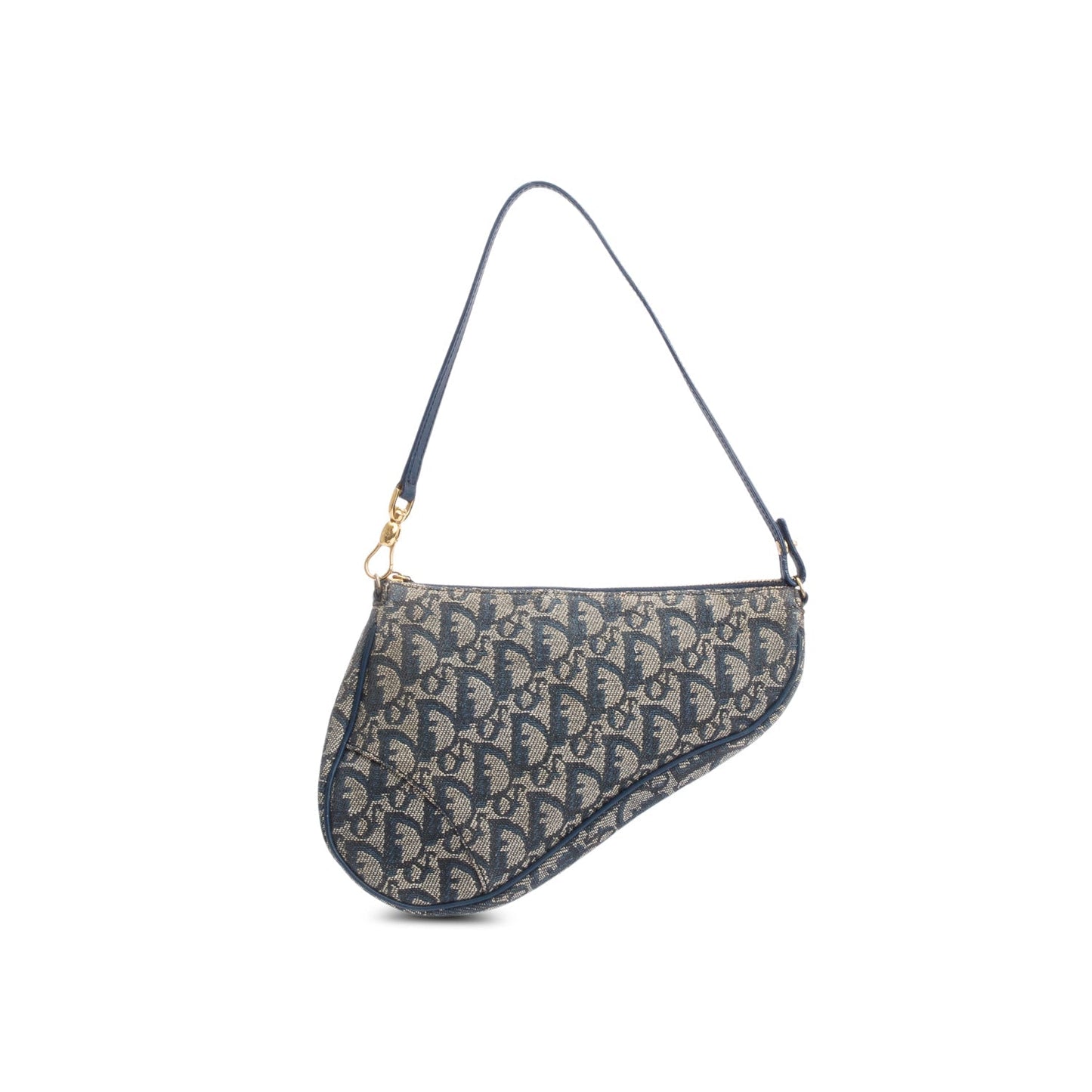 Christian Dior Navy Diorissimo Saddle Pochette