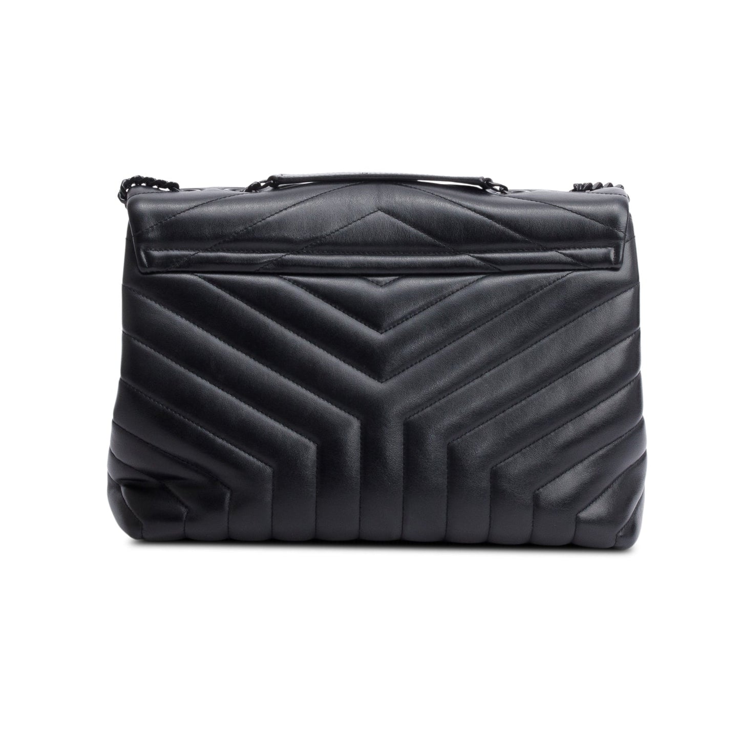 Saint Laurent So Black Quilted Leather Medium Loulou Monogram Shoulder Bag