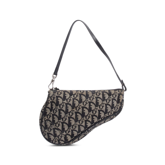 Christian Dior Black Diorissimo Saddle Pochette