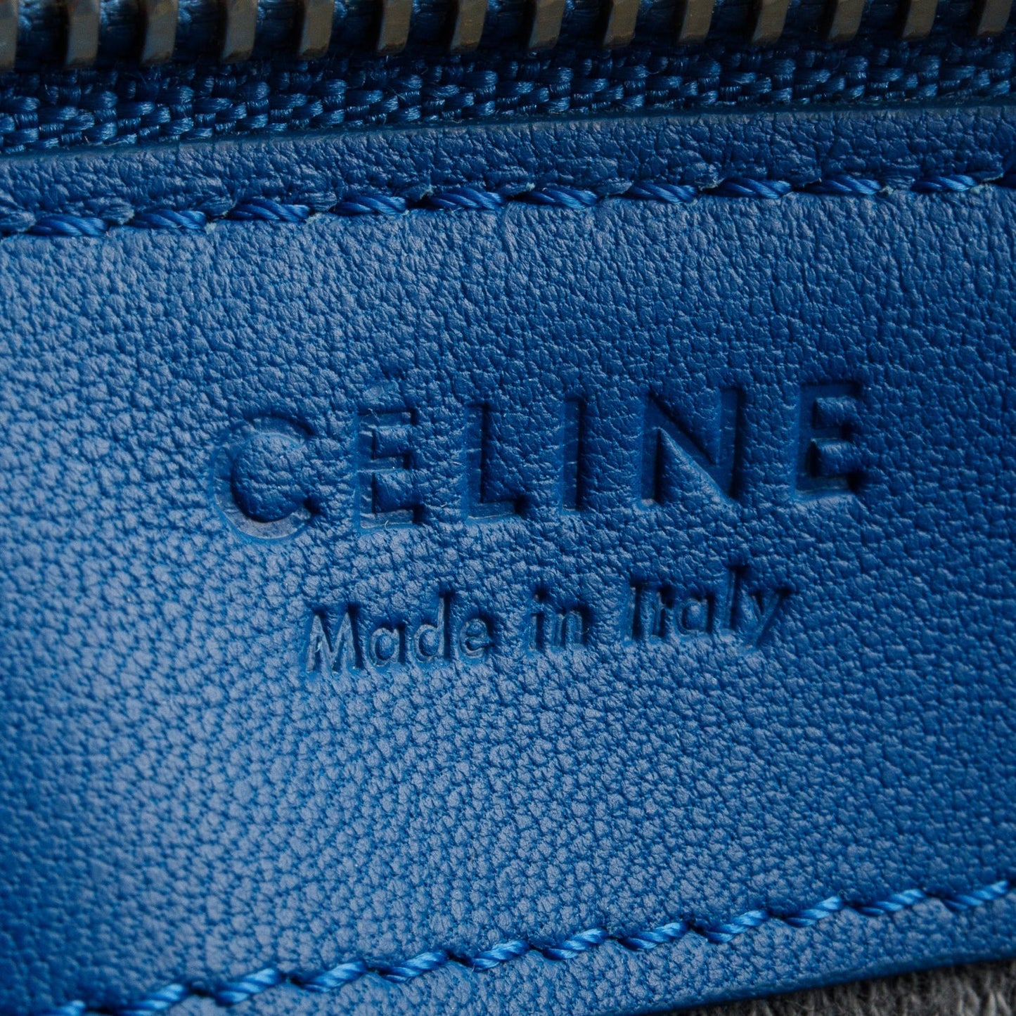 Celine Blue Lambskin Small Trio Crossbody Bag