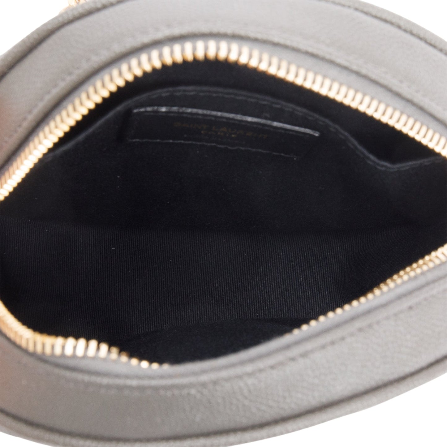Saint Laurent 2020 Grey Matelasse Leather Chevron Quilted Round Camera Bag