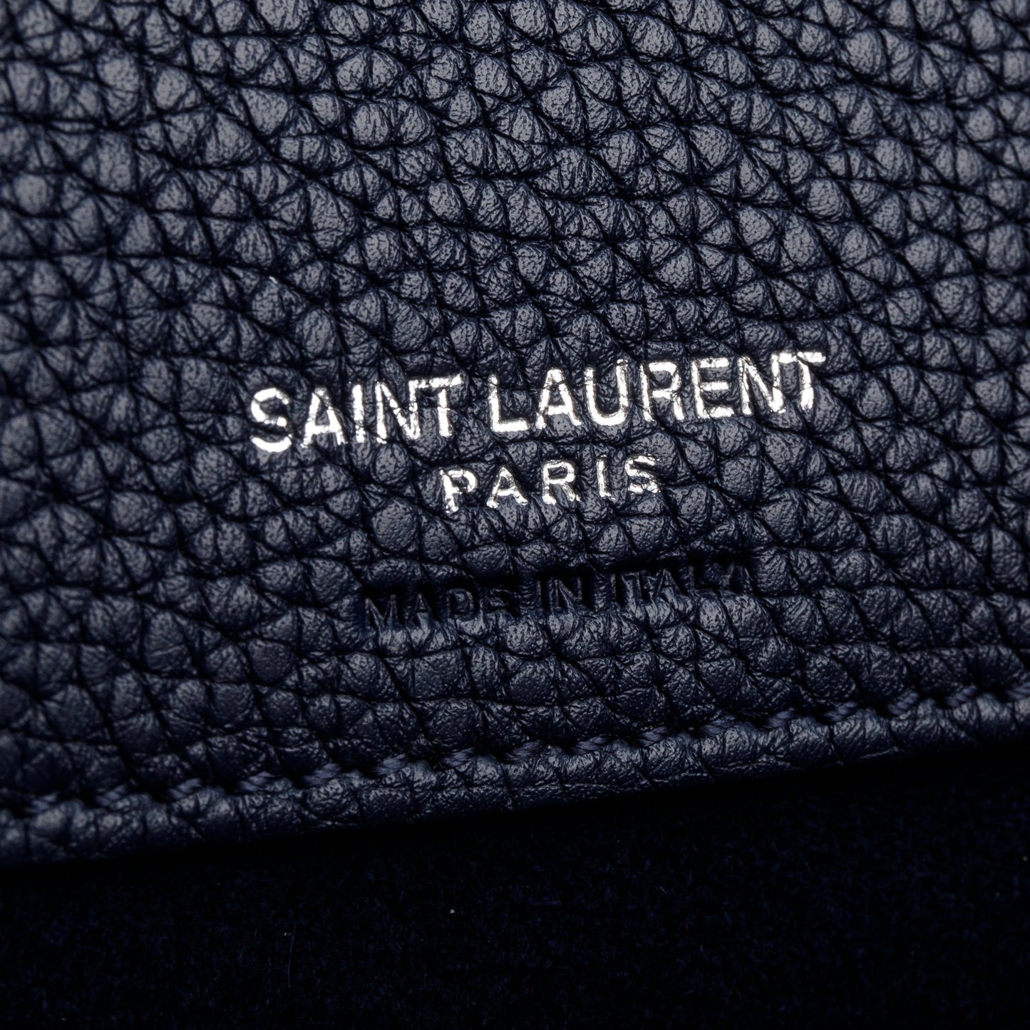 Saint Laurent Navy Supple Grained Leather Small Sac De Jour
