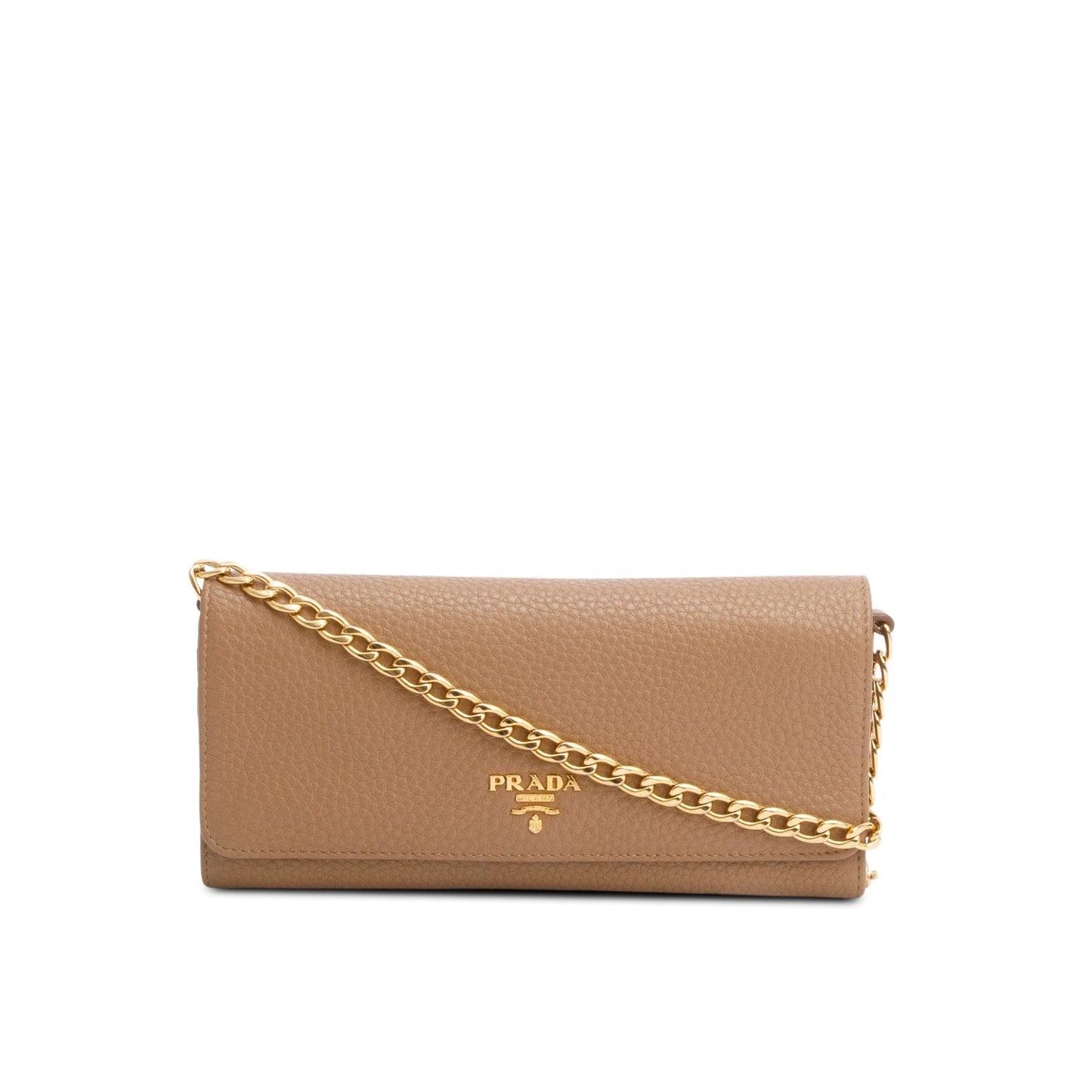 Prada Beige Leather Wallet on Chain