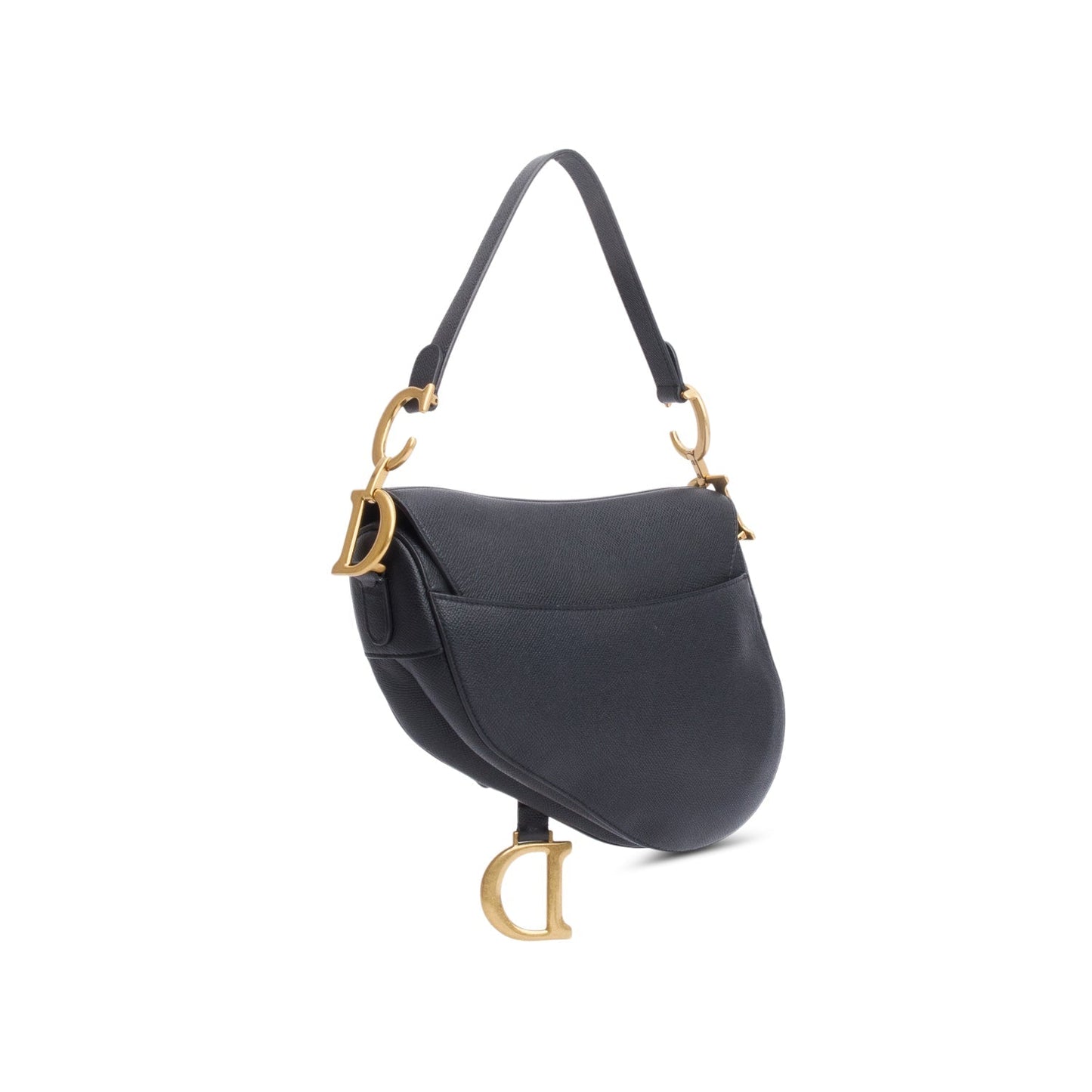 Christian Dior 2020 Black Grained Calfskin Saddle Bag
