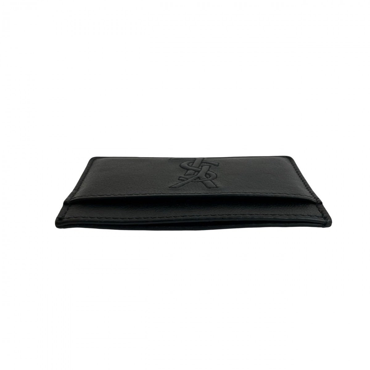 YVES SAINT LAURENT Card Case leather black YSL logo Women
