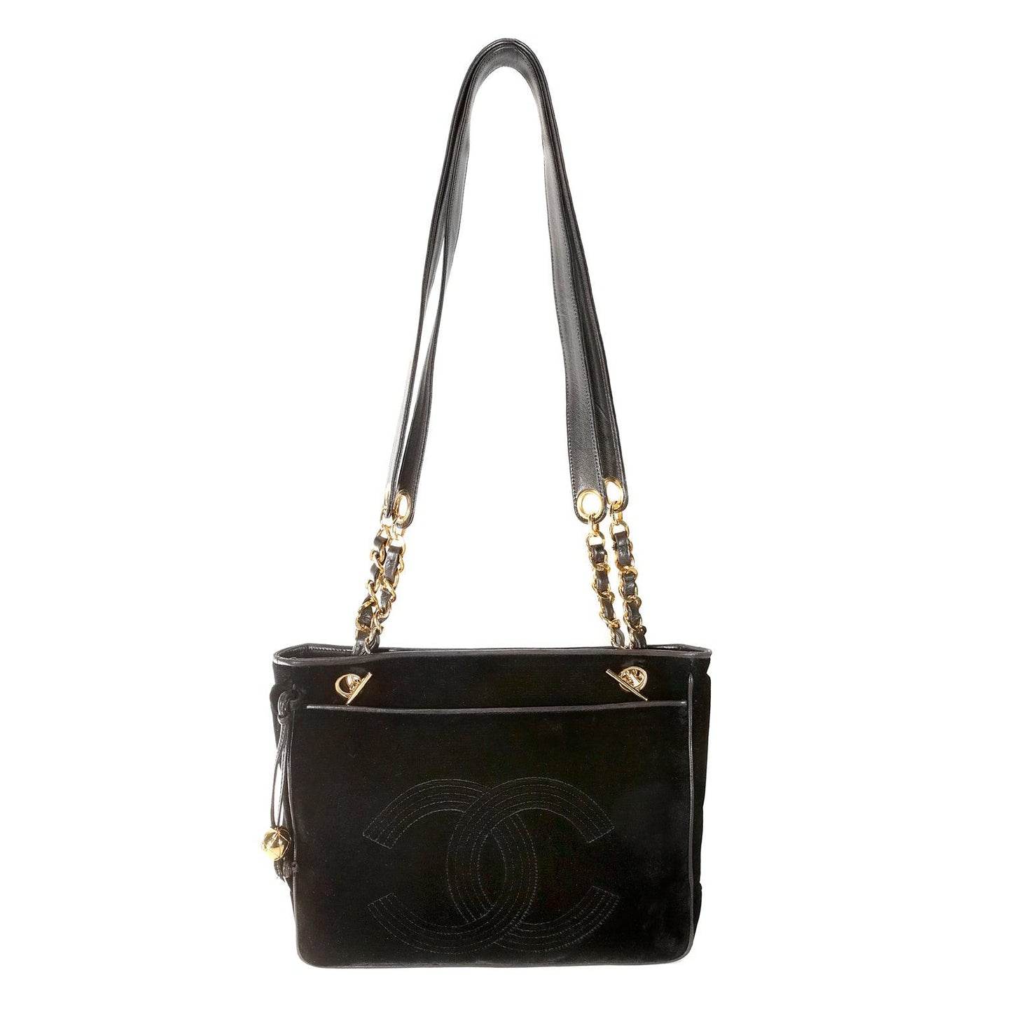 Chanel Black Velvet CC   Tote