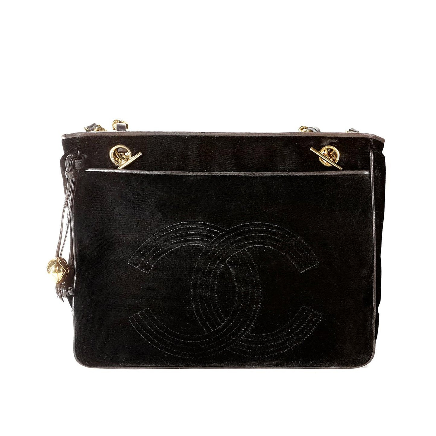 Chanel Black Velvet CC   Tote